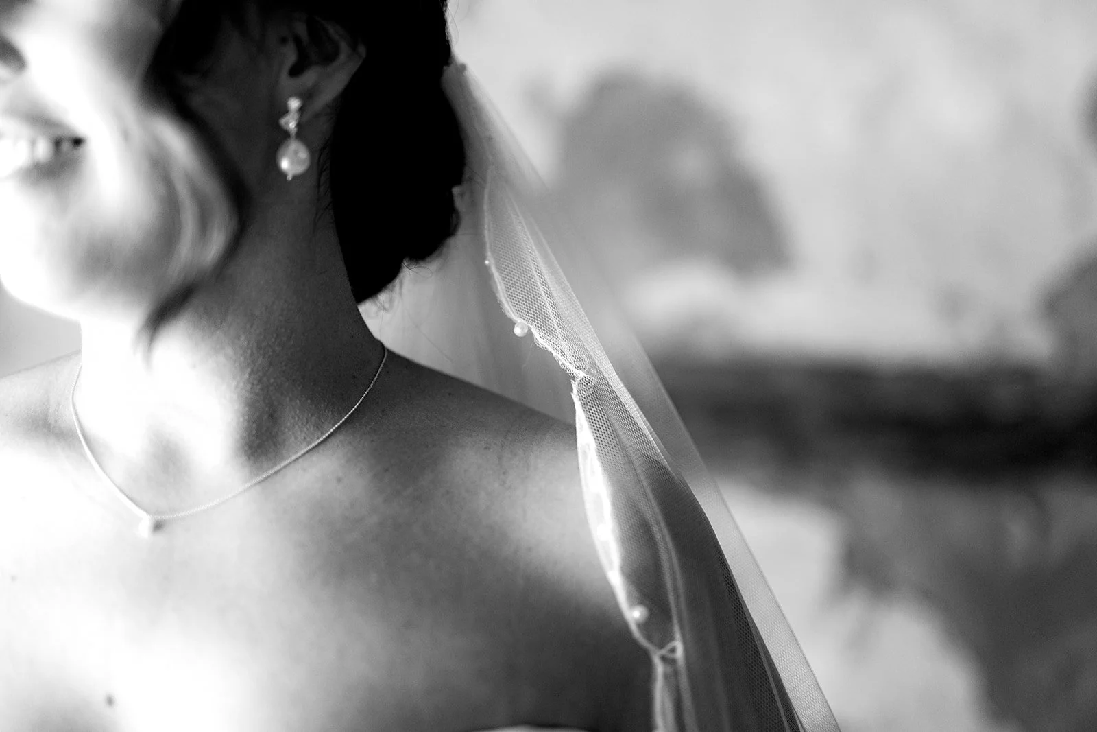 Our Bride Danielle wearing her custom heirloom wedding veil, featuring her mothers bridal veils embroidery and modern pearls

Taylah Jayde Photography 