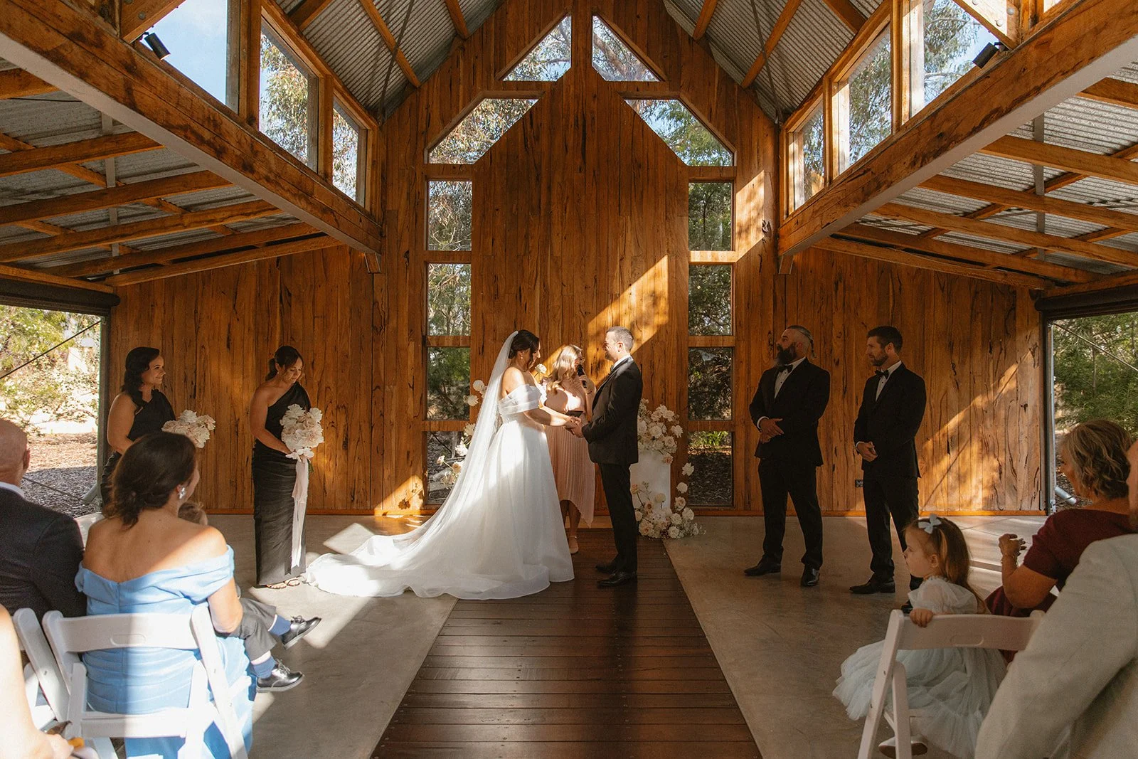 Our Bride Danielle wearing her custom heirloom wedding veil during her ceremony at Old Broad Water Farm

Taylah Jayde Photography 