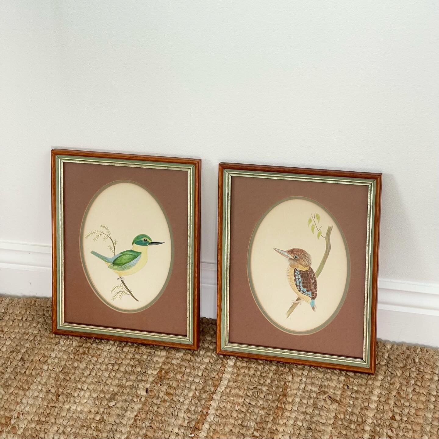 SOLD 🍋 pair of vintage framed australian bird drawings 🦜

&bull; selling as a pair 
&bull; by artist jacqueline balter in 1982
&bull; i am 90% sure these are original drawings but its very difficult to tell when they&rsquo;re framed
&bull; 21 cm wi