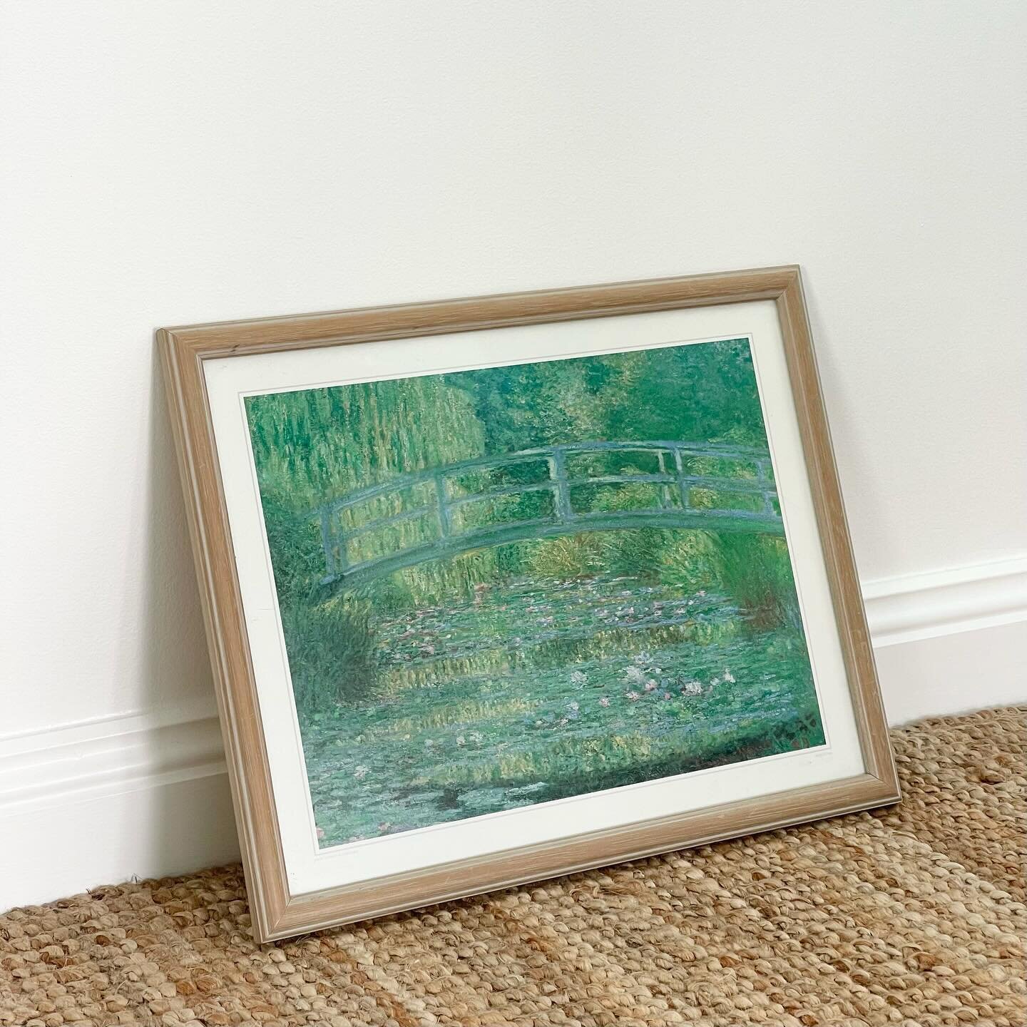 SOLD 🍋 claude monet lily pond framed print 🪷

&bull; doesn&rsquo;t currently have a way to hang, but this can easily be fixed with string &amp; a staple gun
&bull; alternatively, this print is very light so can be hung with command strips or mounti