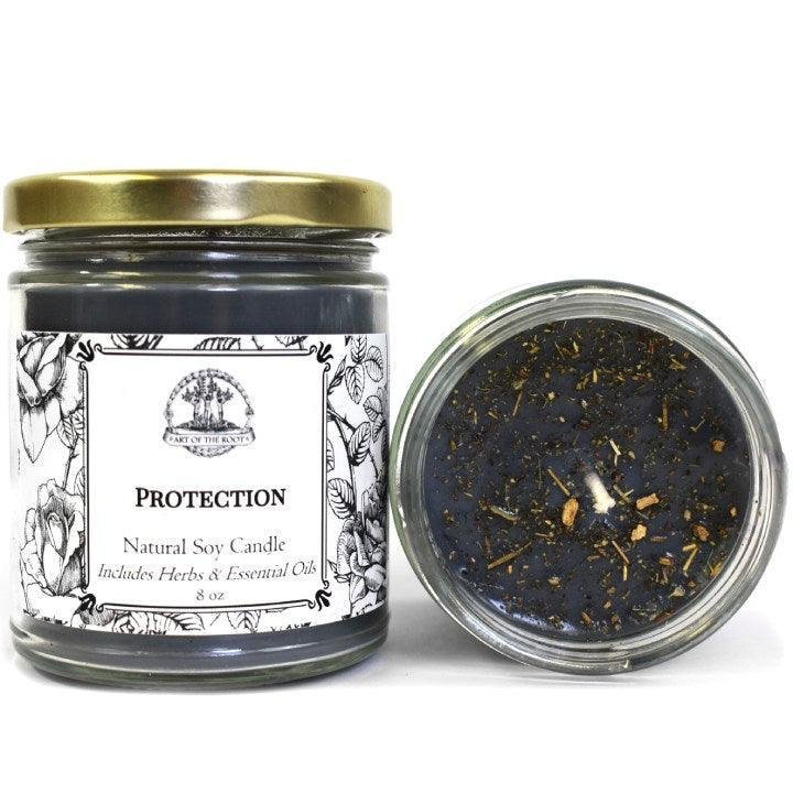 Protection Soy Candle for Negativity, Psychic Attacks & Evil Intentions Wiccan Pagan Hoodoo Conjure