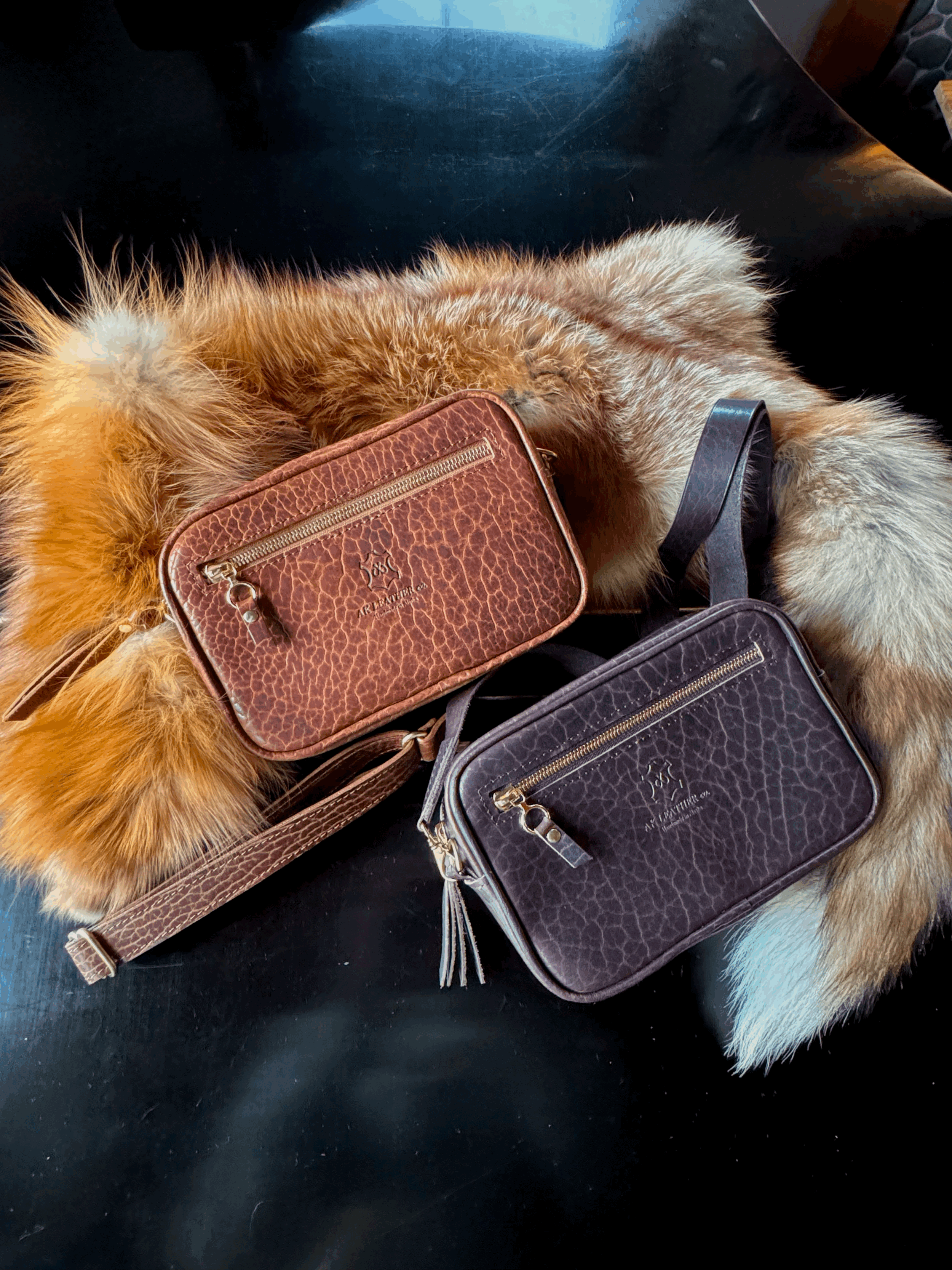 Chocolate Bison Bag and Wallet Combo