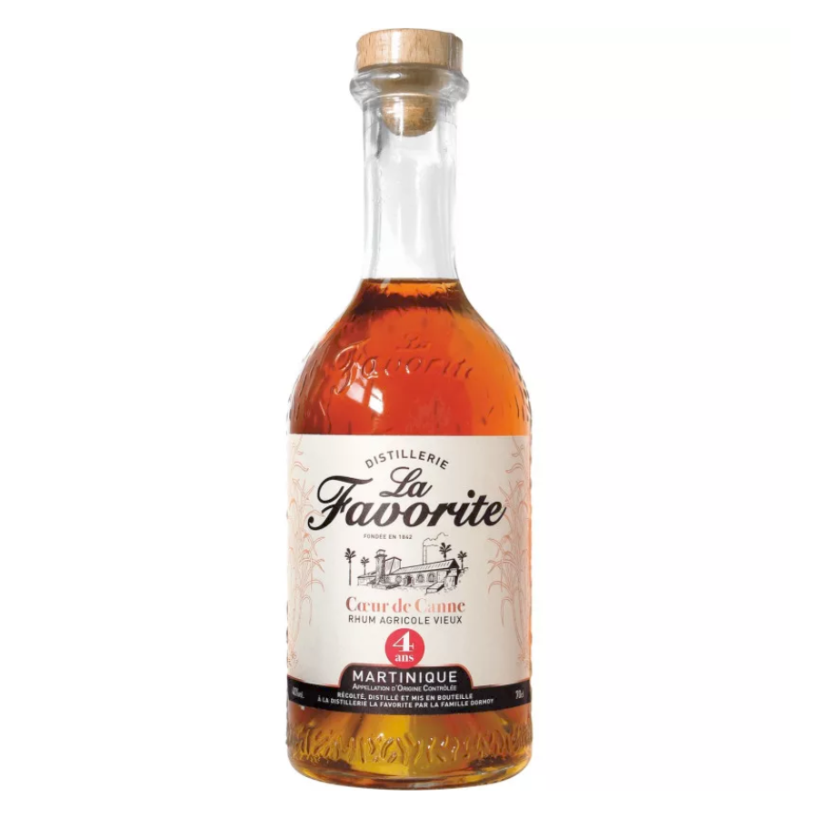 Rhum La Favorite - Rhum vieux - Cœur de canne - 4 ans - 42% vol - 70cl.