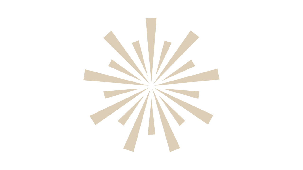 Diseño abstracto en forma de explosión en tonos beige sobre fondo negro.