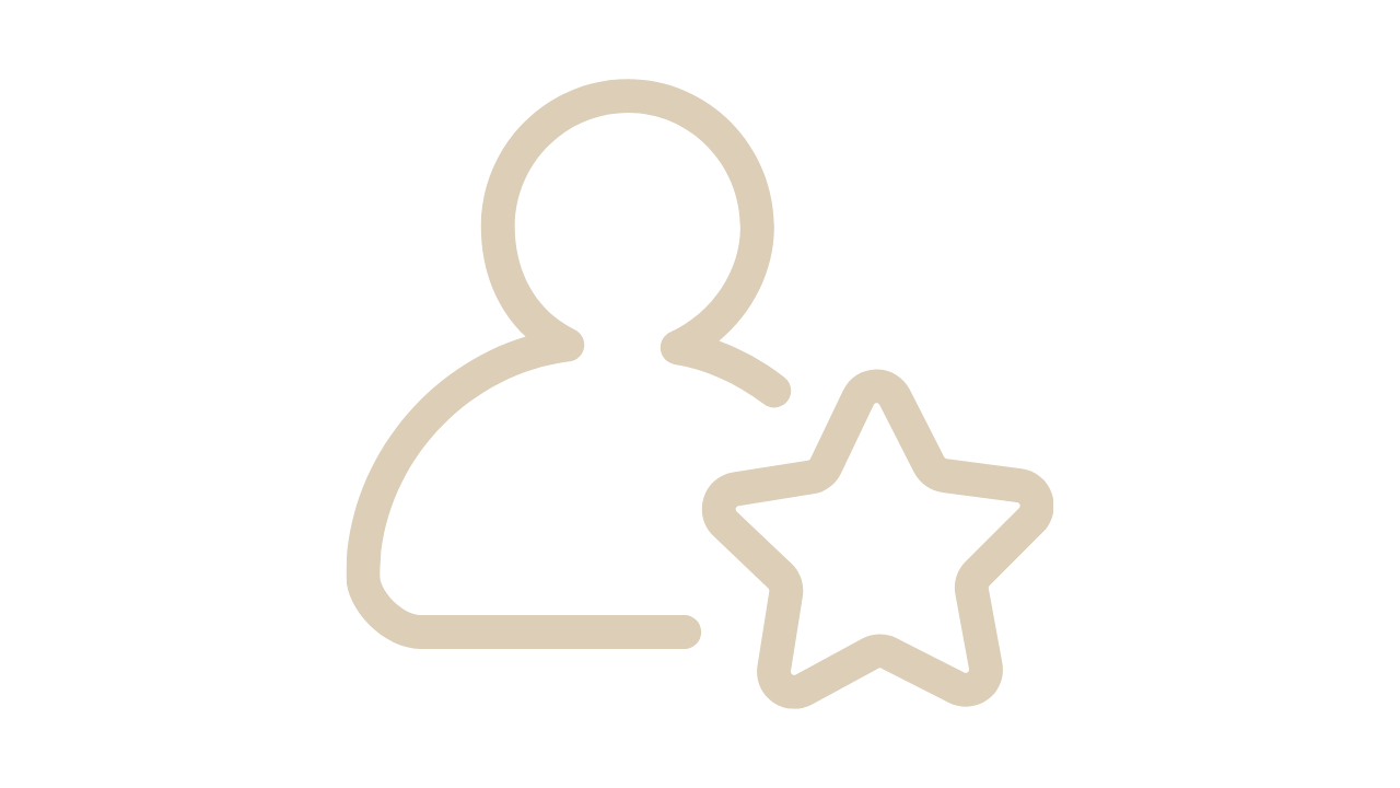 Ícono de un usuario con una estrella, representando un usuario destacado o calificado.