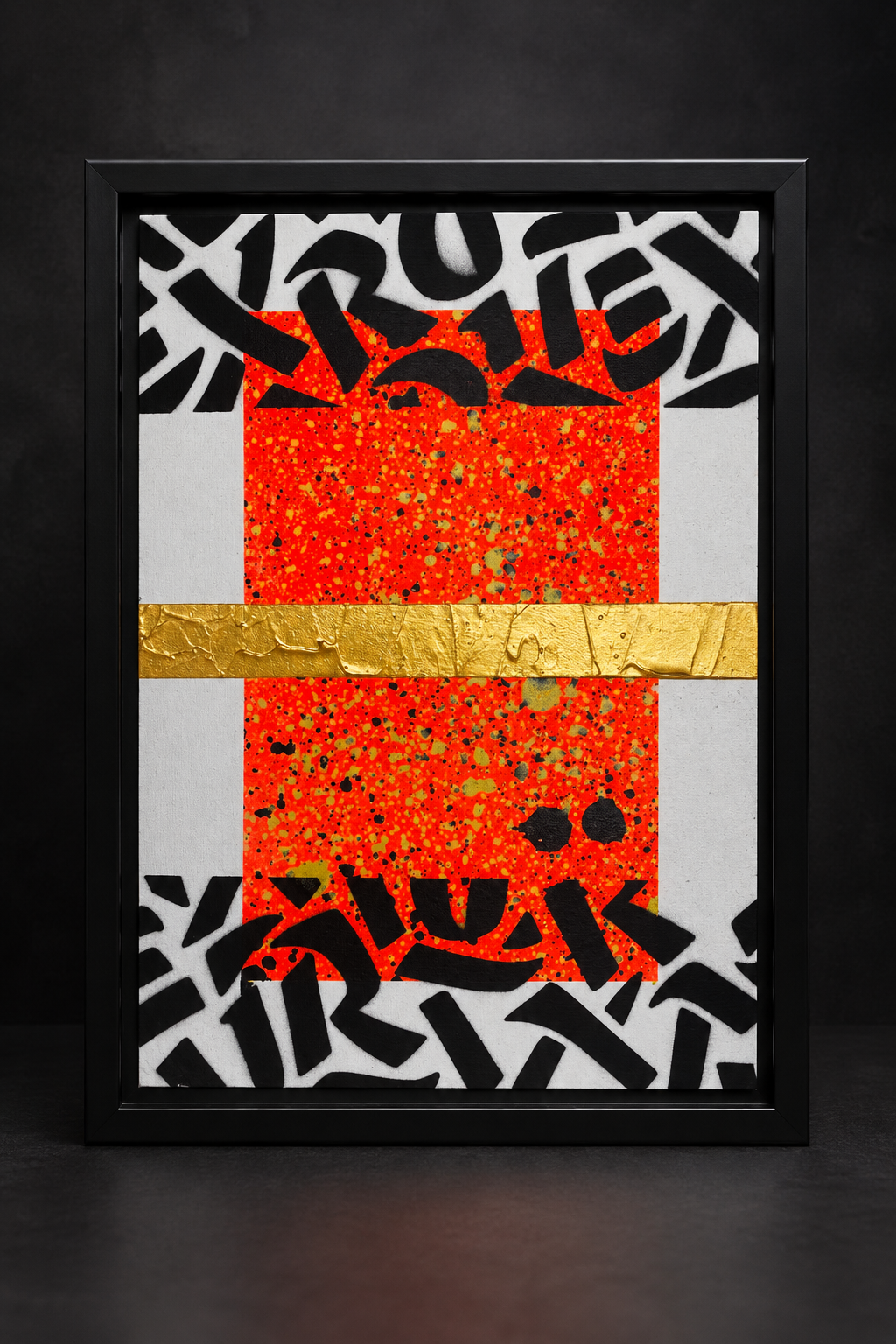 Framed Abstract Graffiti with Gold Stripe.png