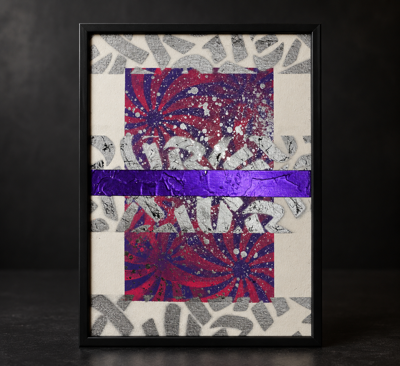 Framed Purple Graffiti Abstract.png