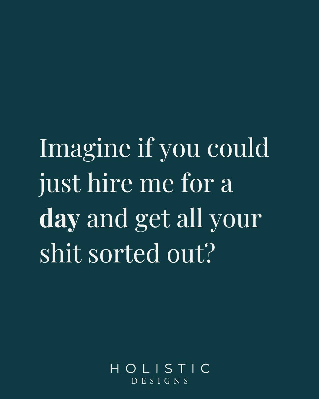 Imagine if you could just hire me for a day and get all your shit sorted out? 👀

You are sick of looking at those tasks you have waiting to be done and want to get them OFF your to-do list, but also don't want to create a shit tonne of more work or 