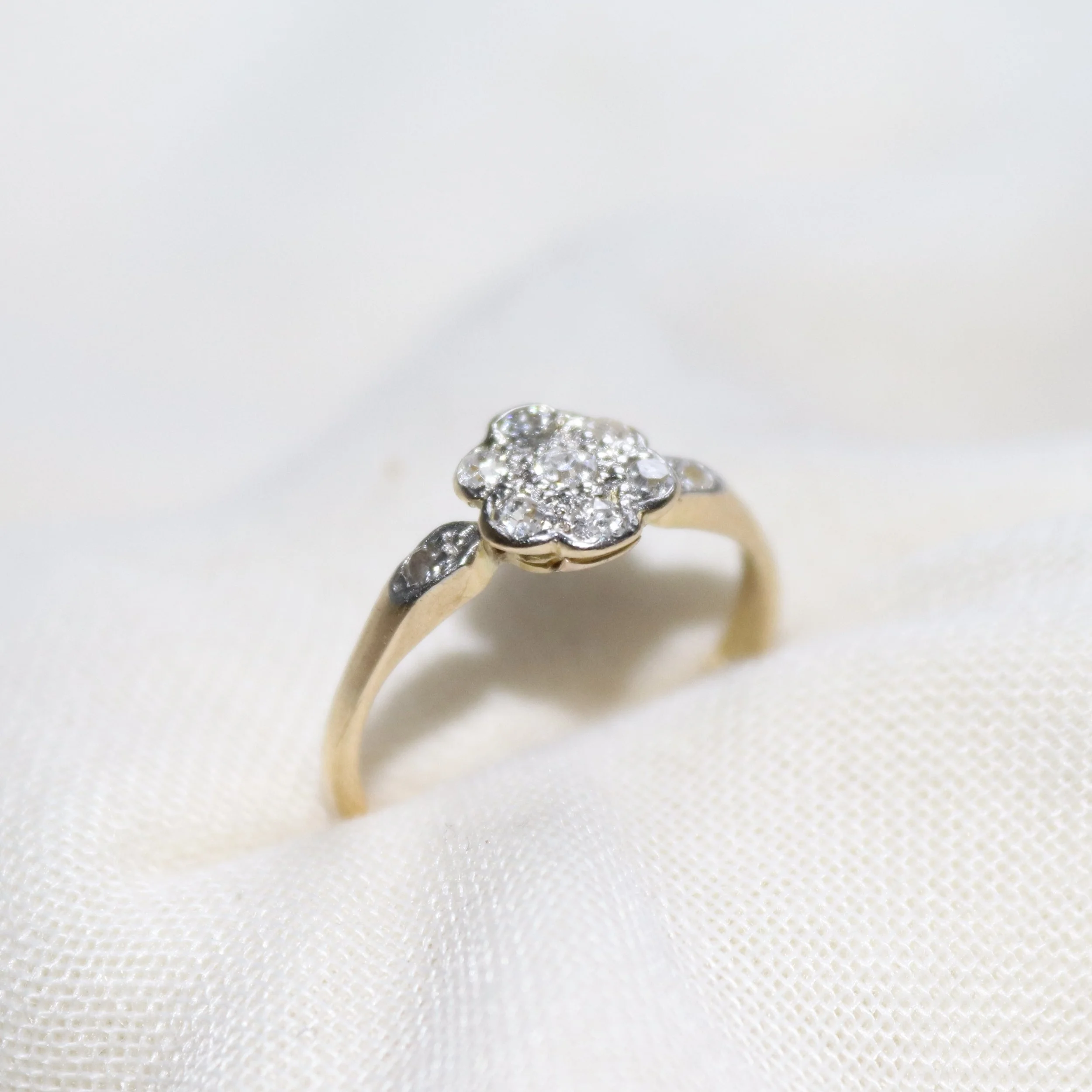 18ct gold old cut diamond cluster ring.jpg