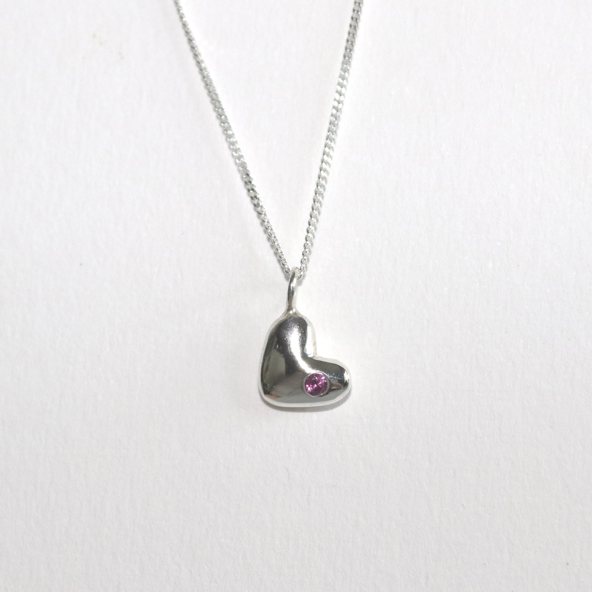 Heart Rhodalite Garnet Pendant