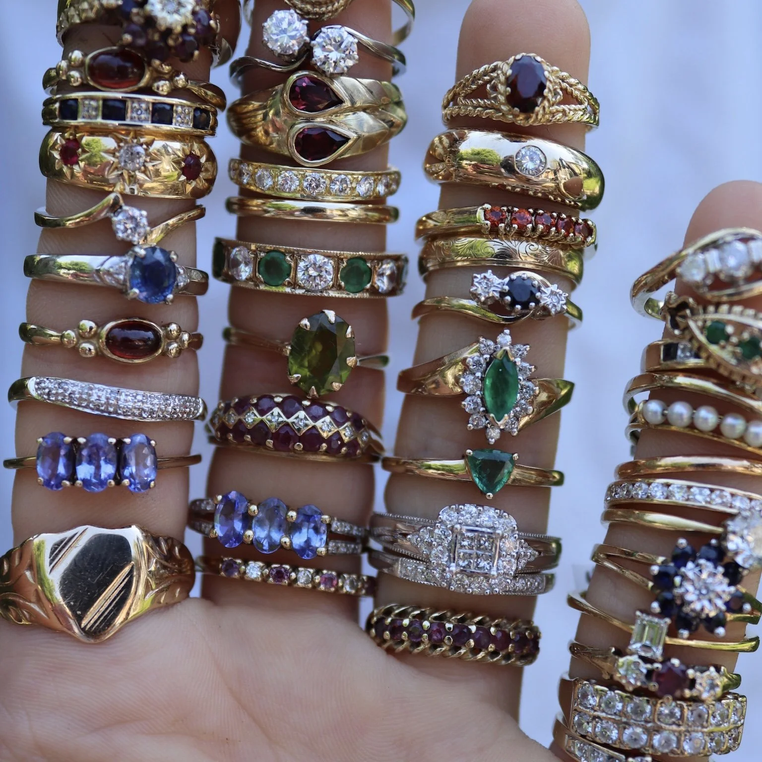 A large selection of vintage and preloved rings to choose from