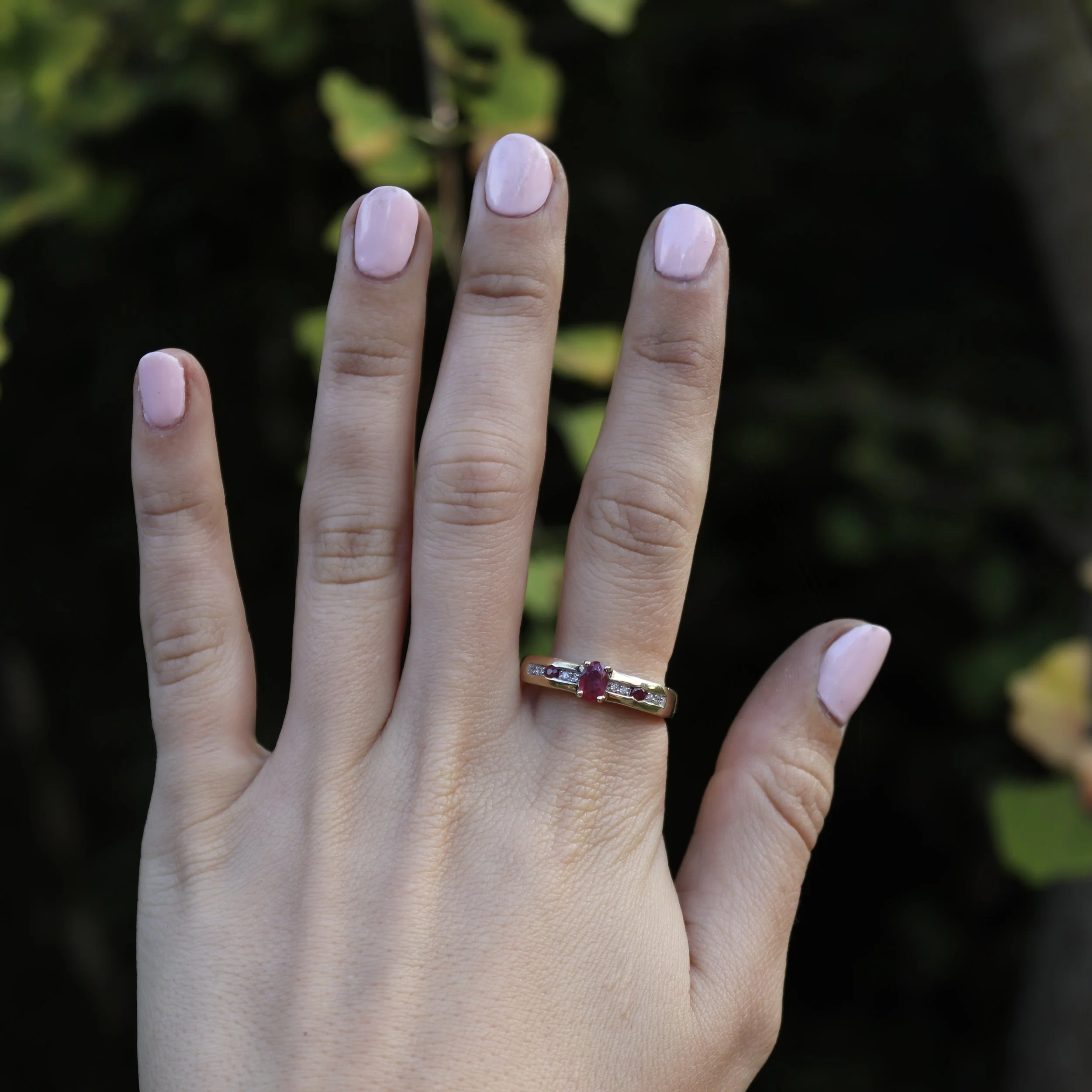 9ct ruby diamond dress ring model pic.jpg