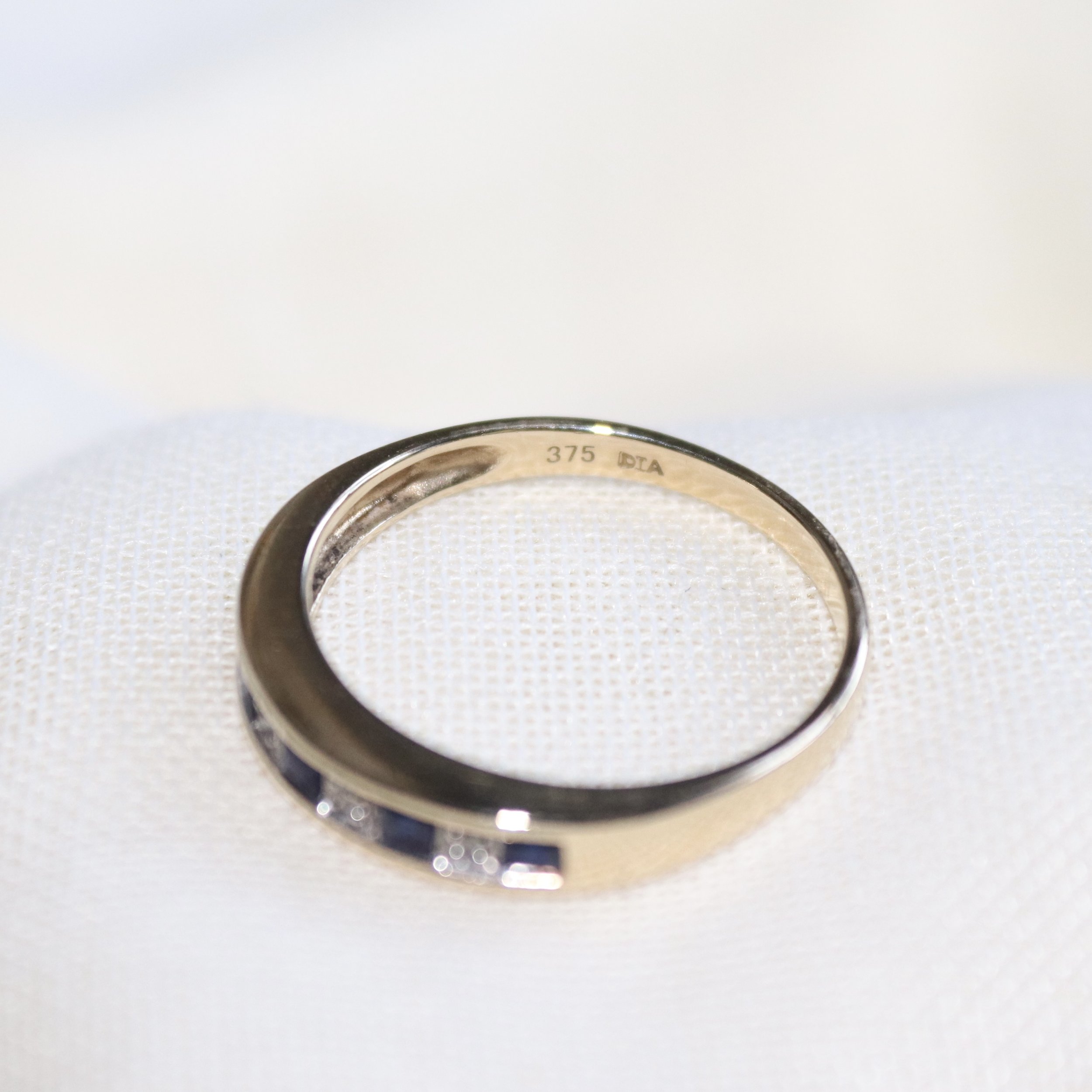 9ct gold vintage sapphire and diamond band.jpg
