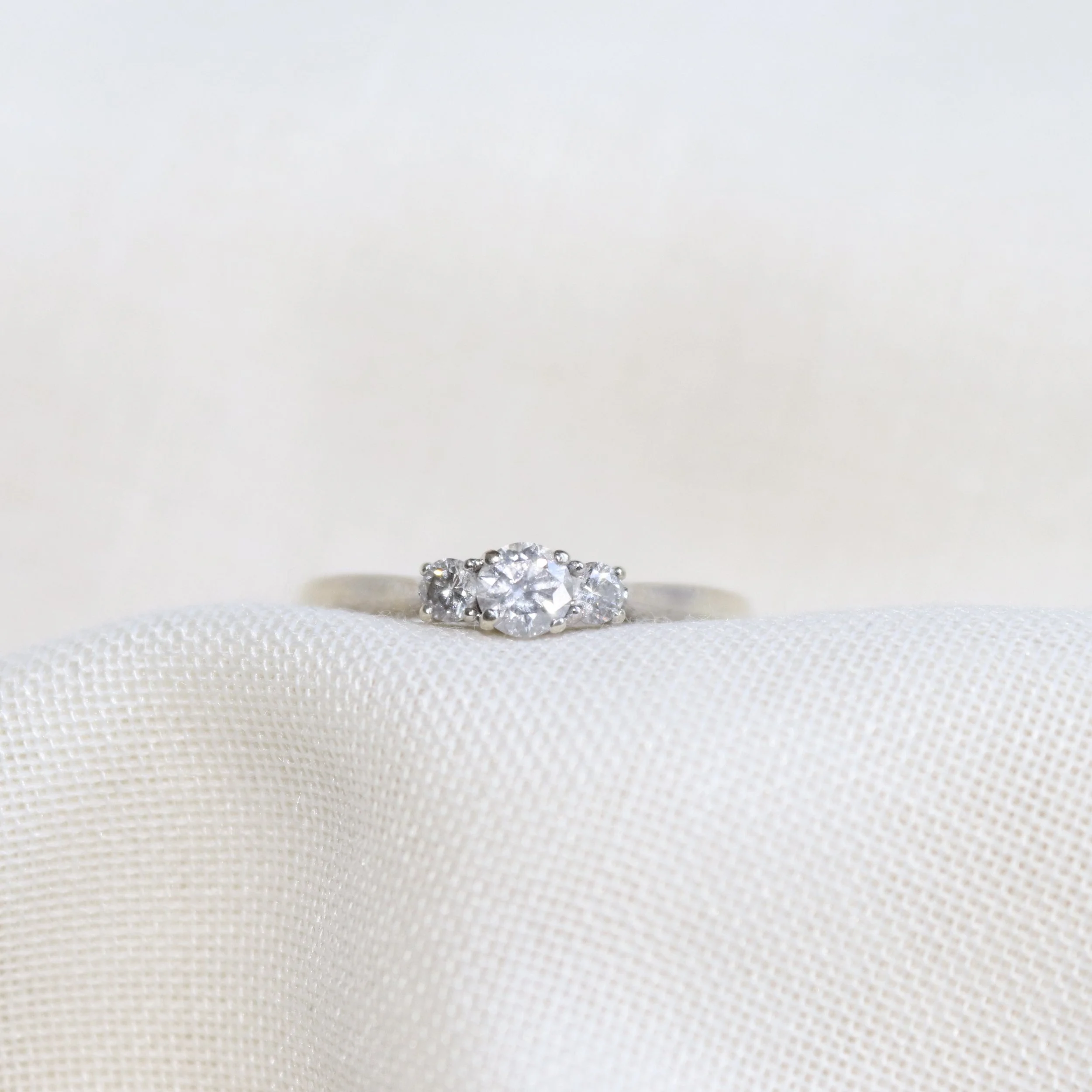 9ct White Gold Diamond Trilogy Ring