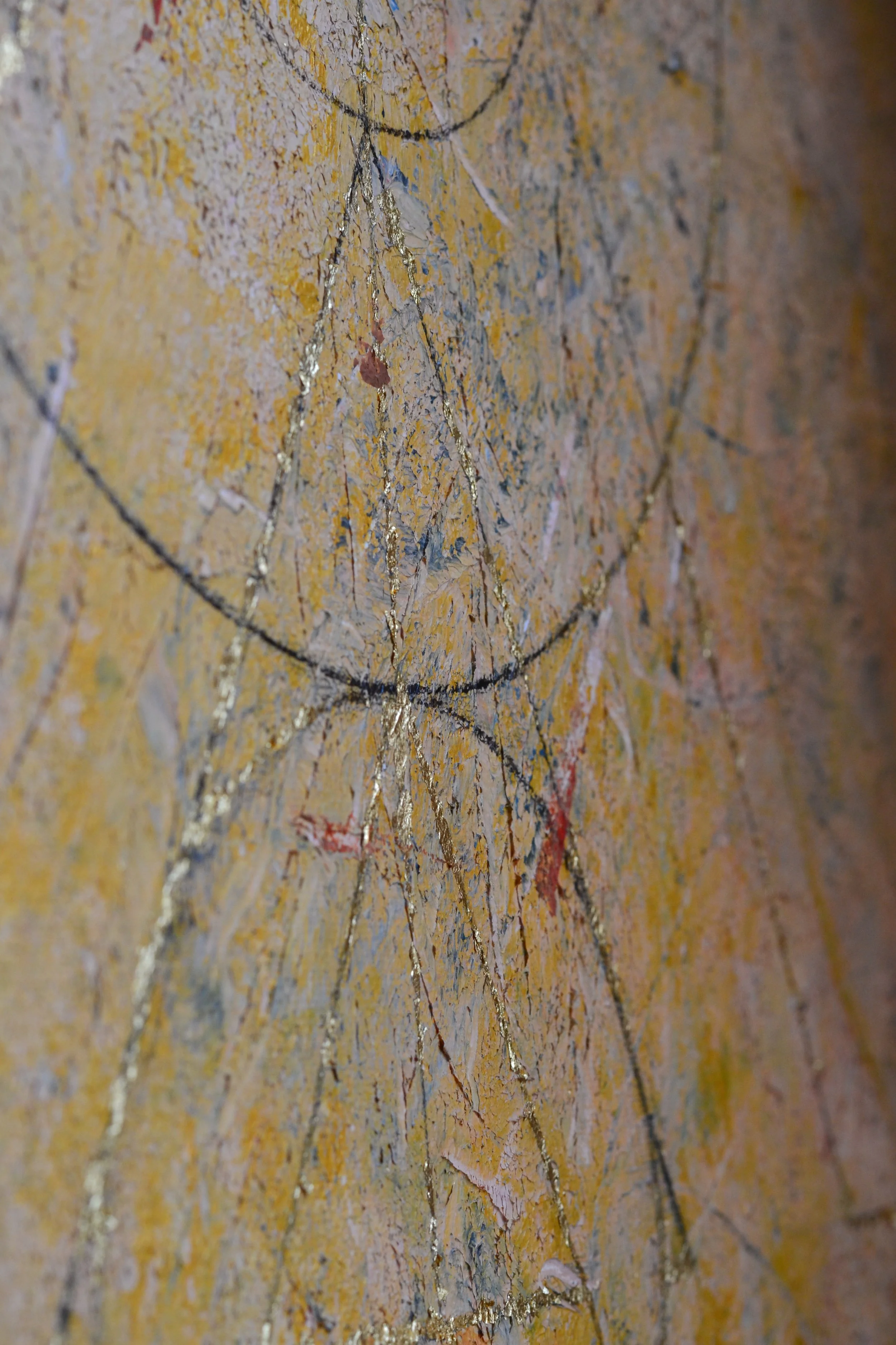 Handmade textured mixed media artwork exploring emotion, symbolism, and storytelling in mKunstraum collection with architectural dimenstion