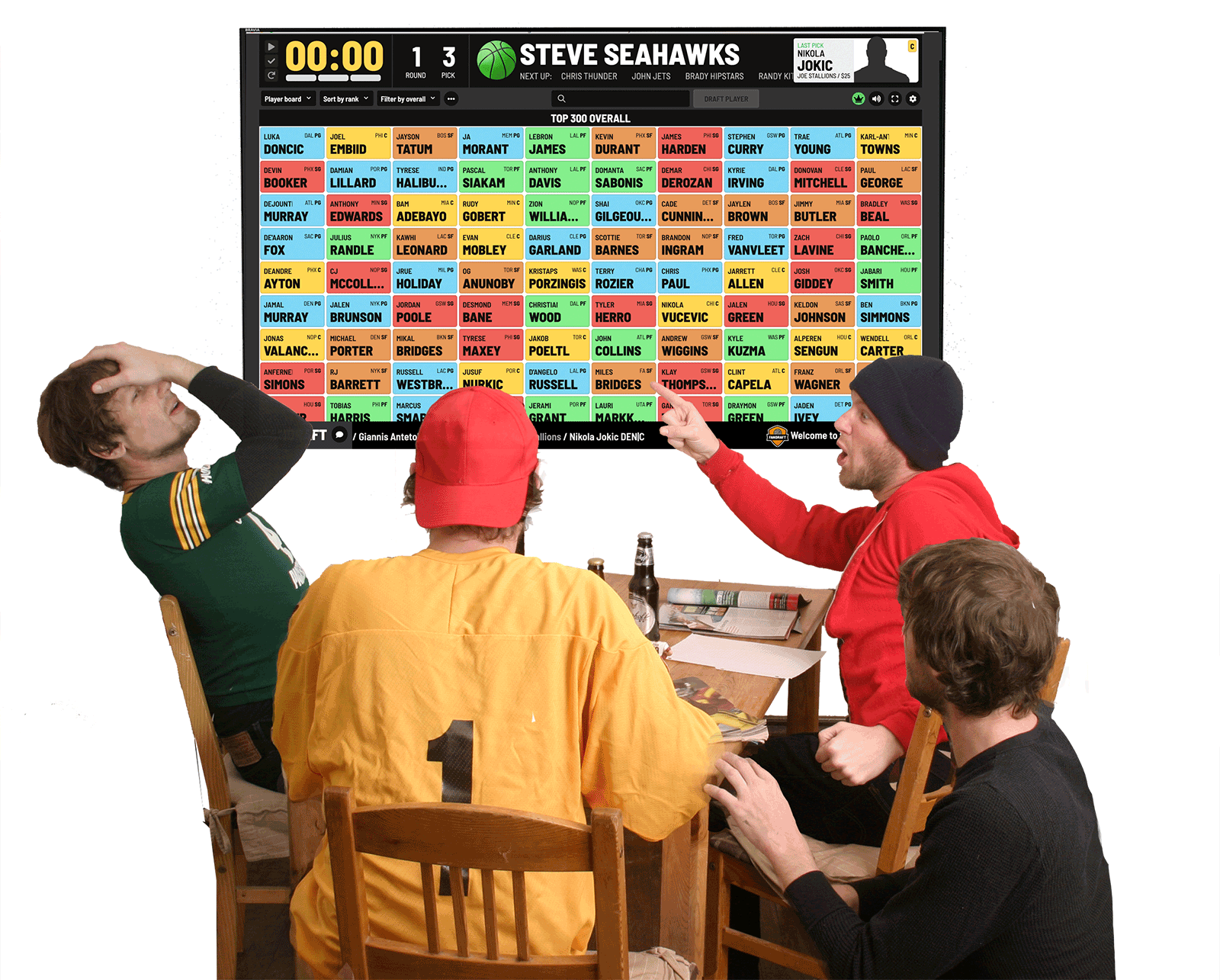 FanDraft Online Fantasy Basketball Draft Board
