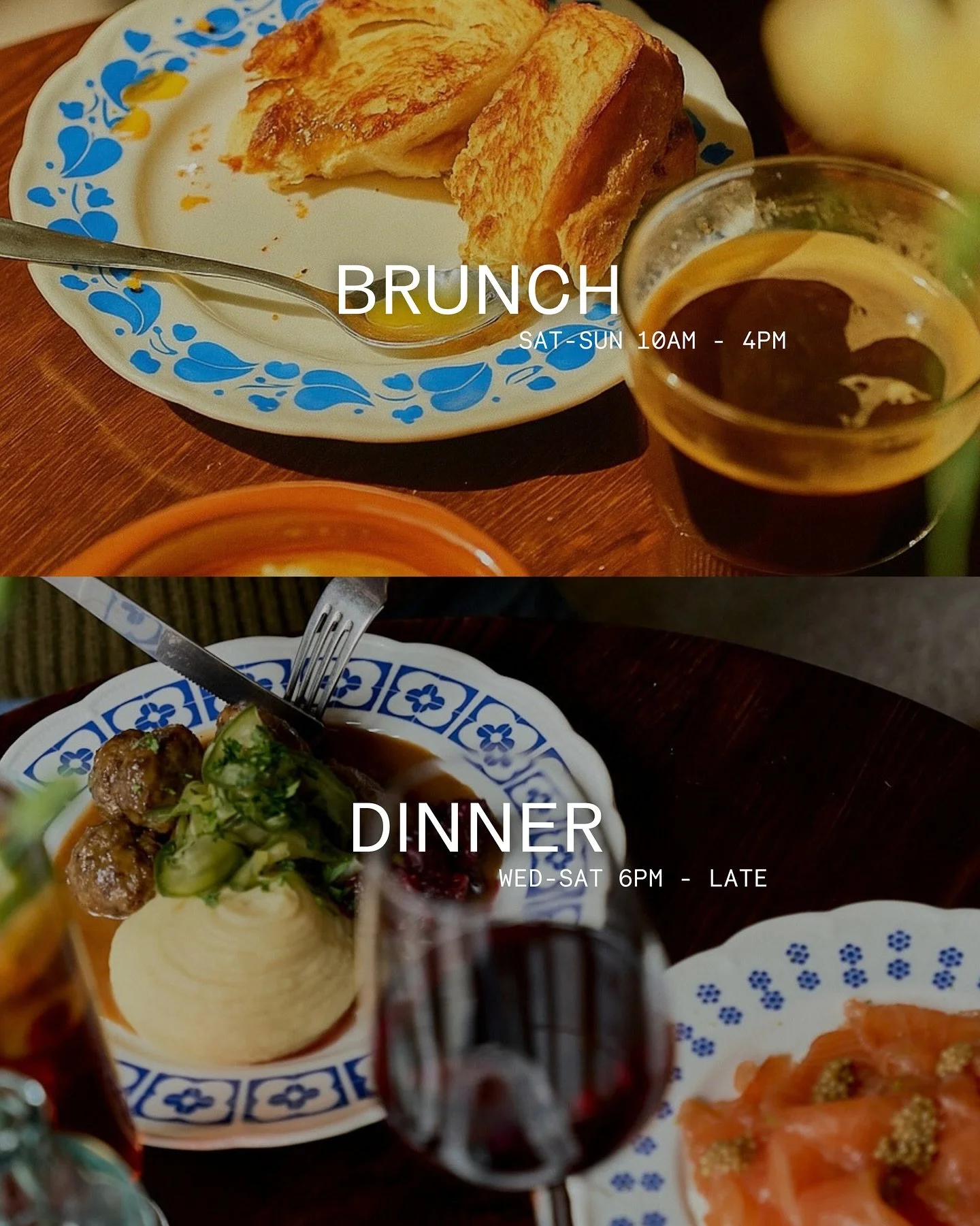 Brunch or Dinner? 
You said both. 
We asked what dish at Kaf&eacute; Kontrast brings you back and the top two favourites were; 
Kaya Toast &amp; Classic Meatballs 

join us for brunch AND dinner - opening times and link in bio