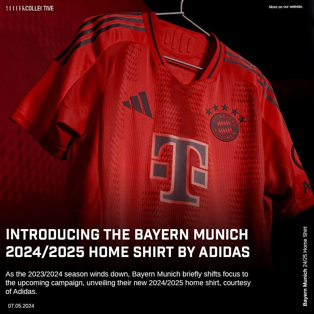 The FC Bayern home jersey for the 2024/25 season marks a historic moment for the club, as it incorporates three distinct shades of red, symbolizing &ldquo;identity, emotion, and the drama of the game.&rdquo; This unique design pays homage to Bayern&r