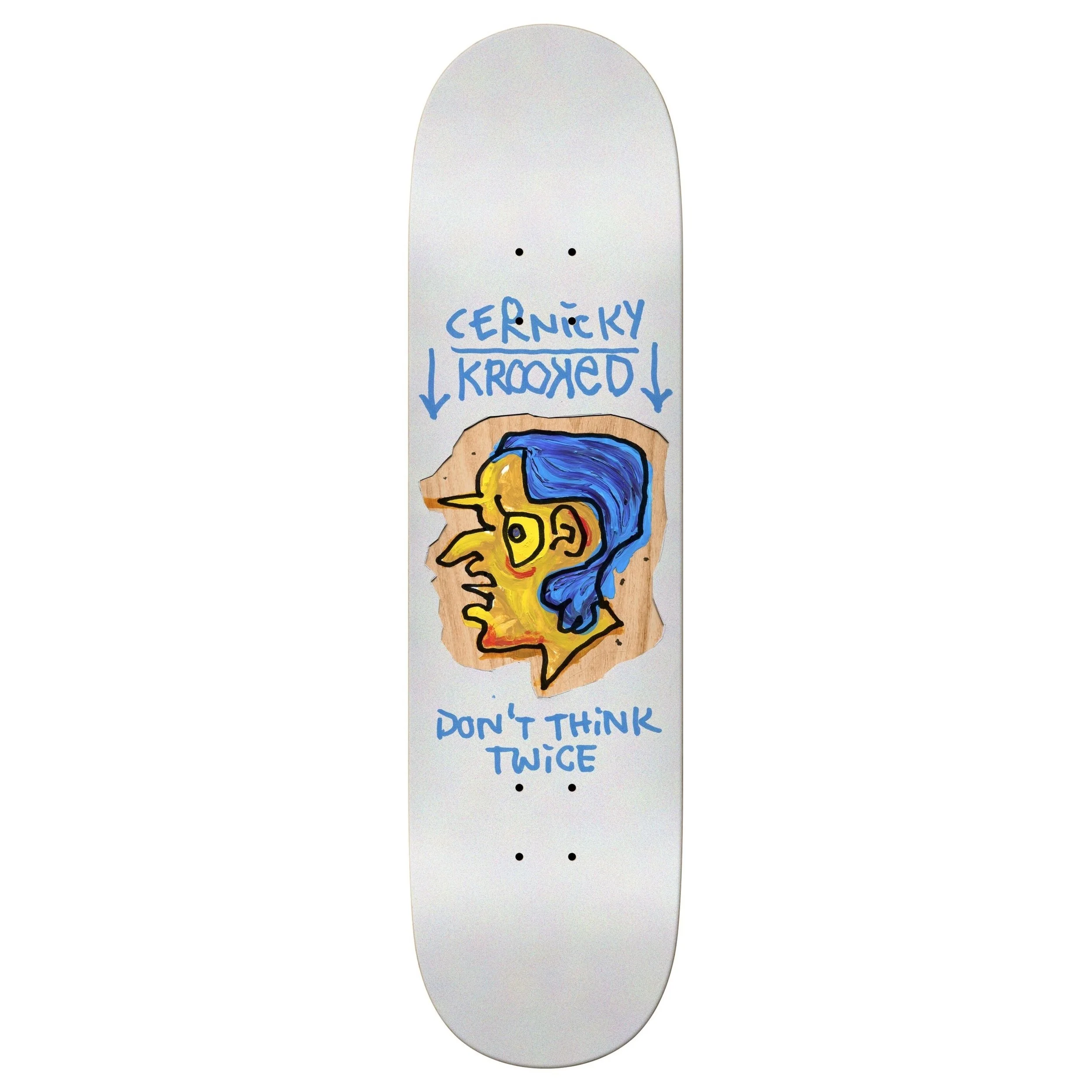 Krooked Eddie Cernicky Blue Thinker Deck 8.38"