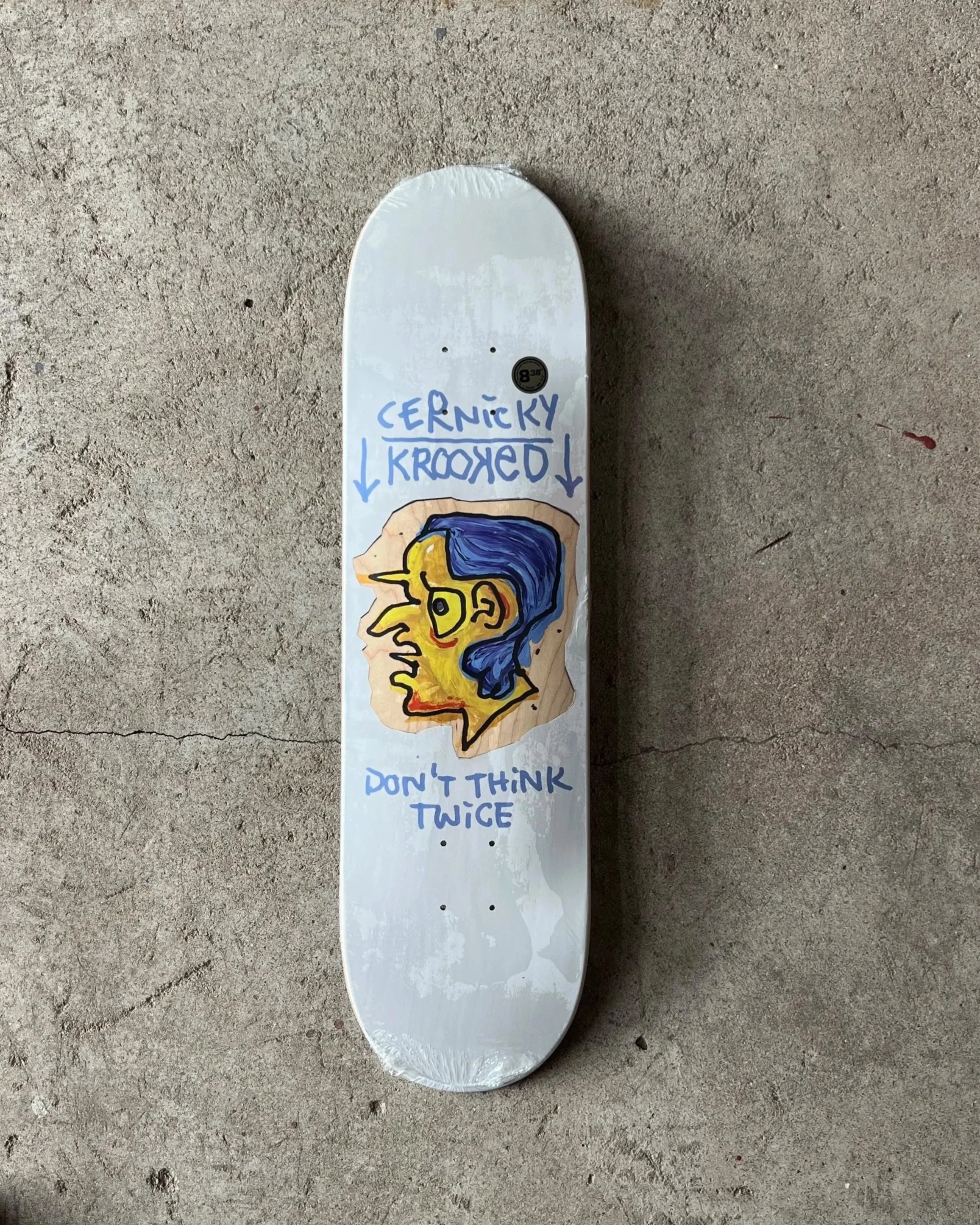 Krooked Eddie Cernicky Blue Thinker Deck 8.38"