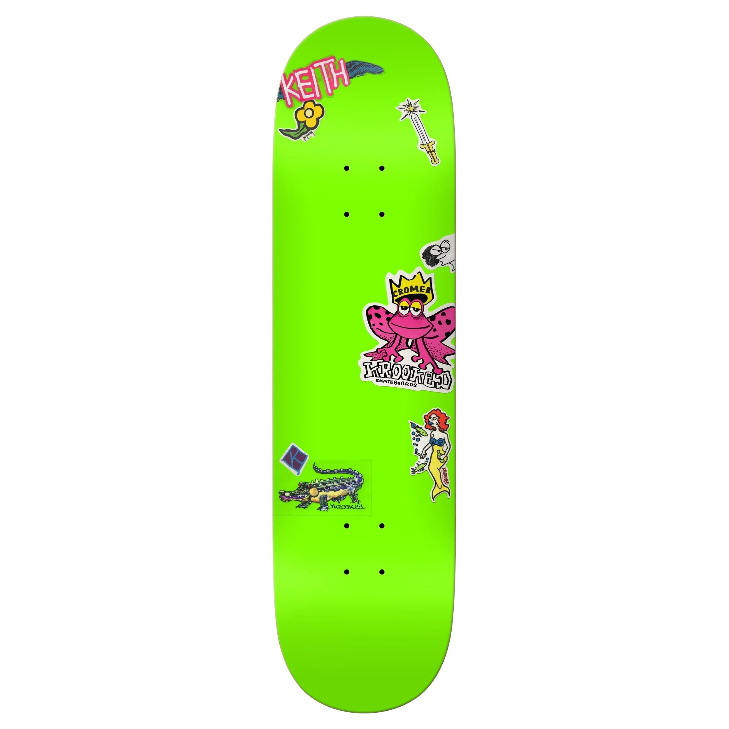 Krooked Brad Cromer Neon Sticker Deck 8.25"