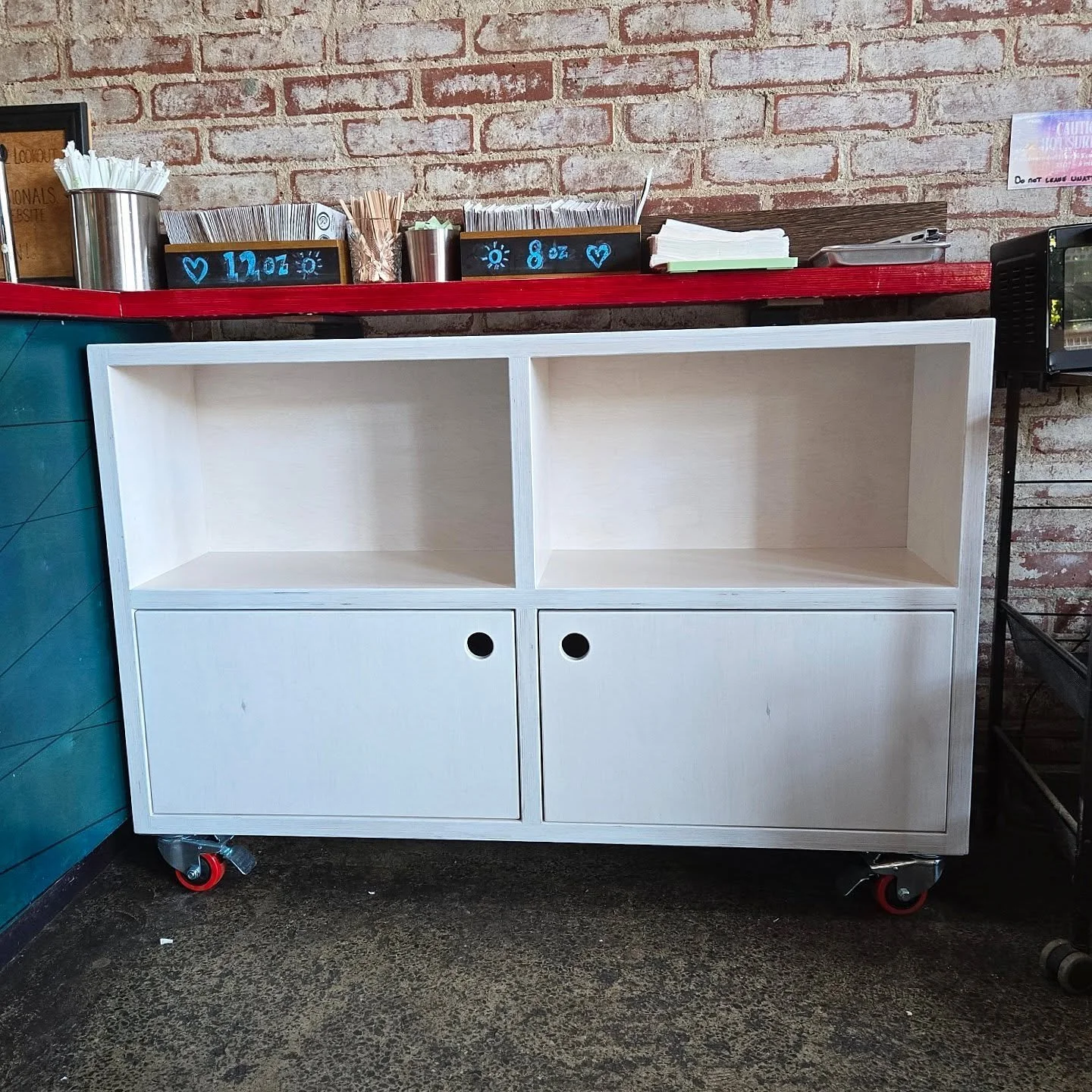 A lil rolling cabinet for our friends over at @cocoacinnamon. 

White washed baltic birch ply
.
.
.
.
#wkcwoodworks #furniture #cabinets #coffeeshop #cocoacinnamon #durham