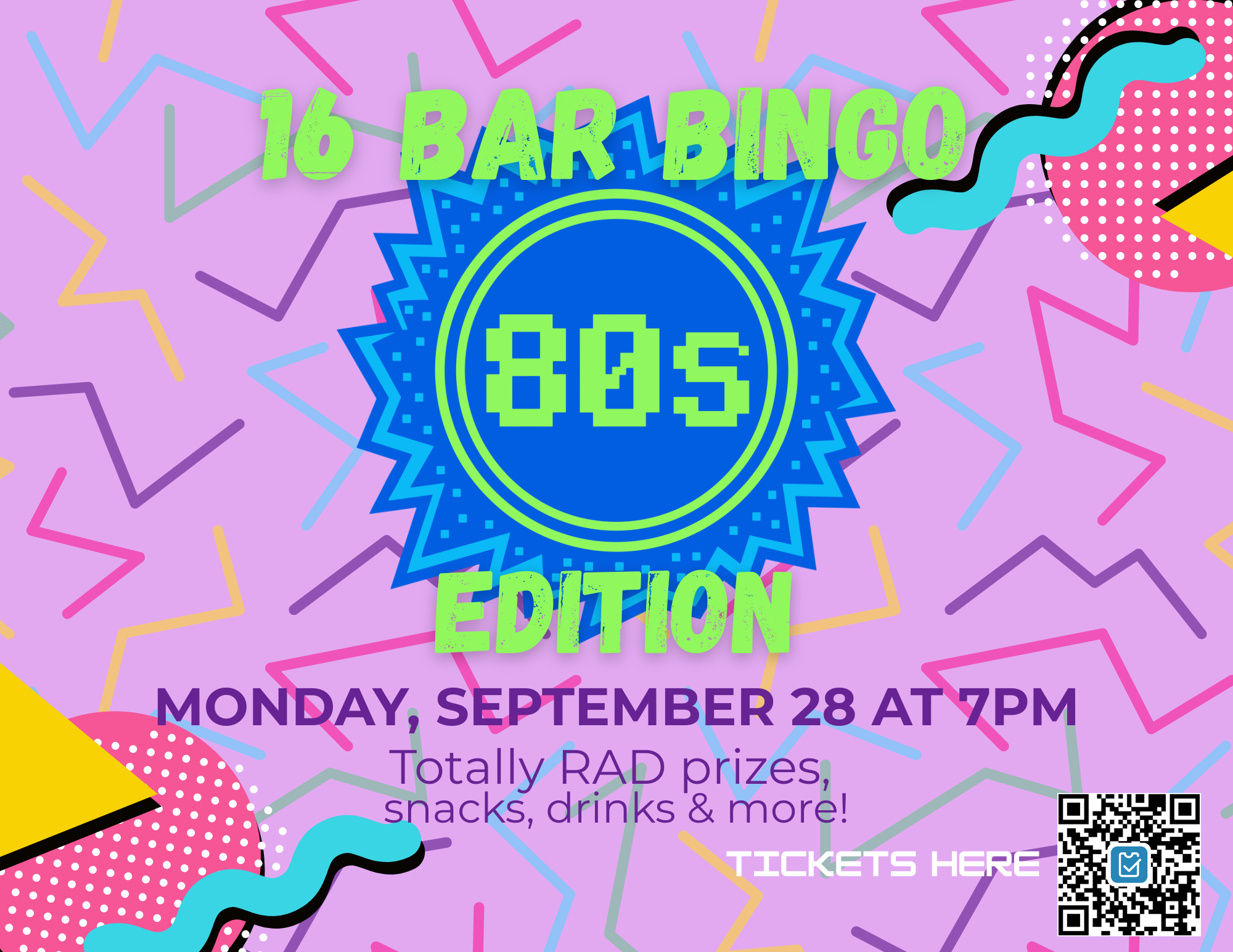 16 Bar Bingo: EIGHTIES IN September