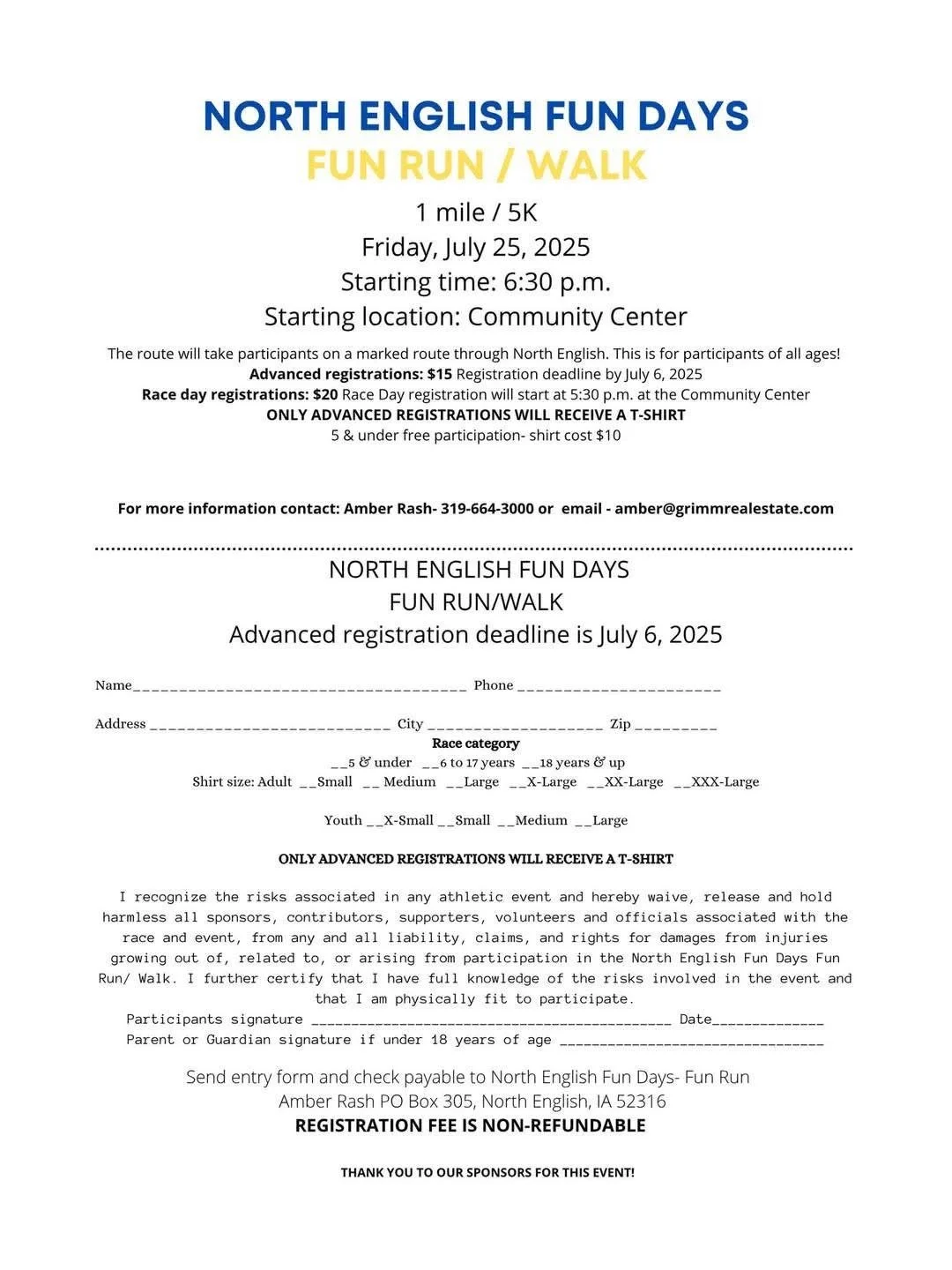 North English Fun Days Fun Run/ Walk
