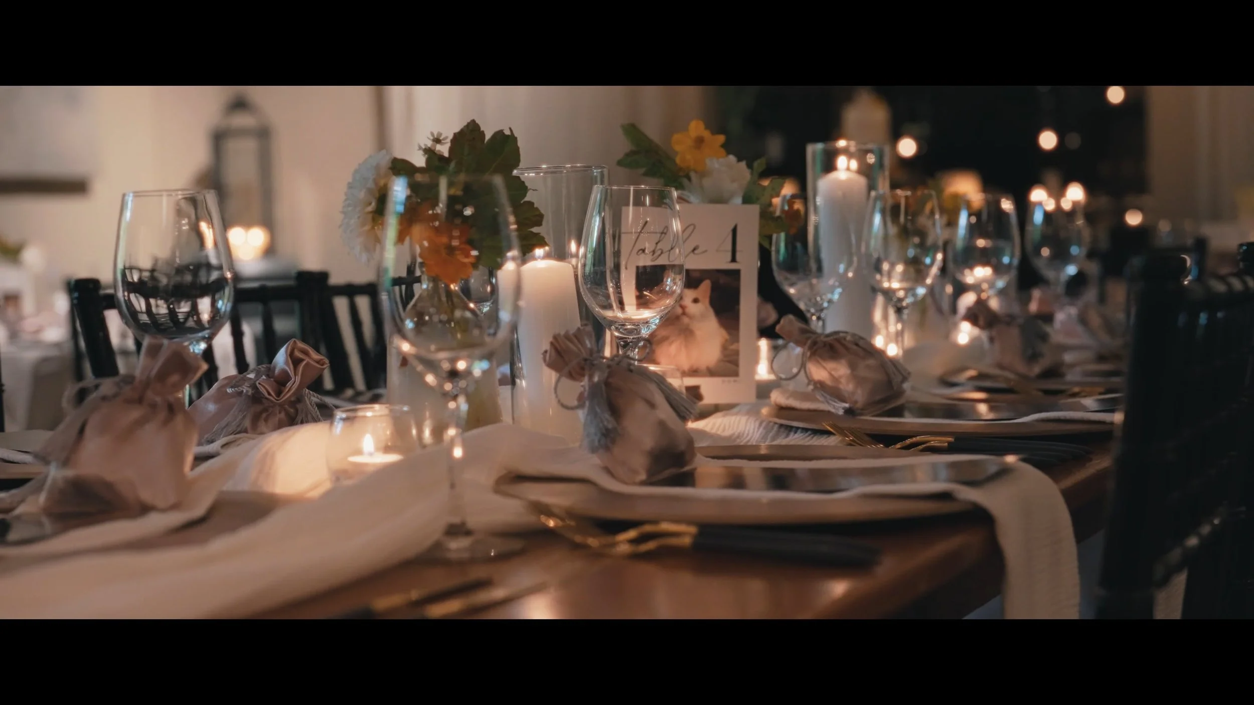 Indoor reception in the Barrel Room Table Setting at JM Cellars, Woodinville WA — Everseed Visuals