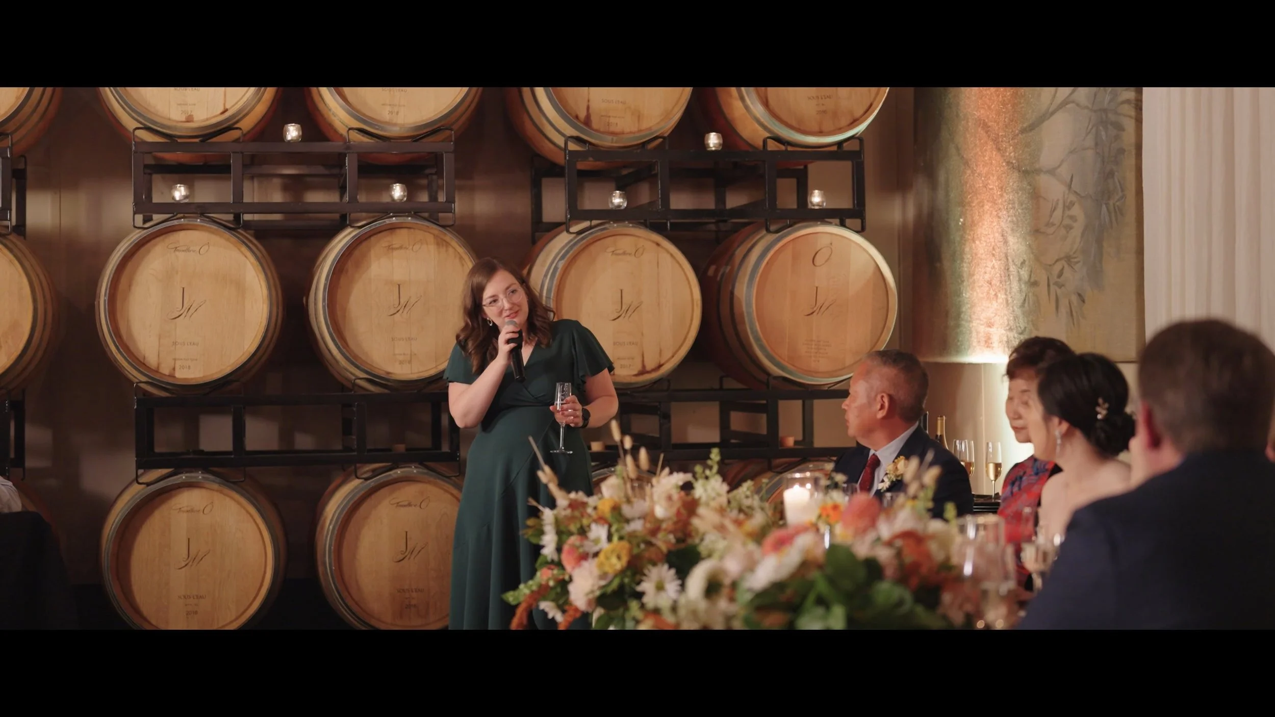 Indoor reception in the Barrel Room at JM Cellars, Woodinville WA — Everseed Visuals