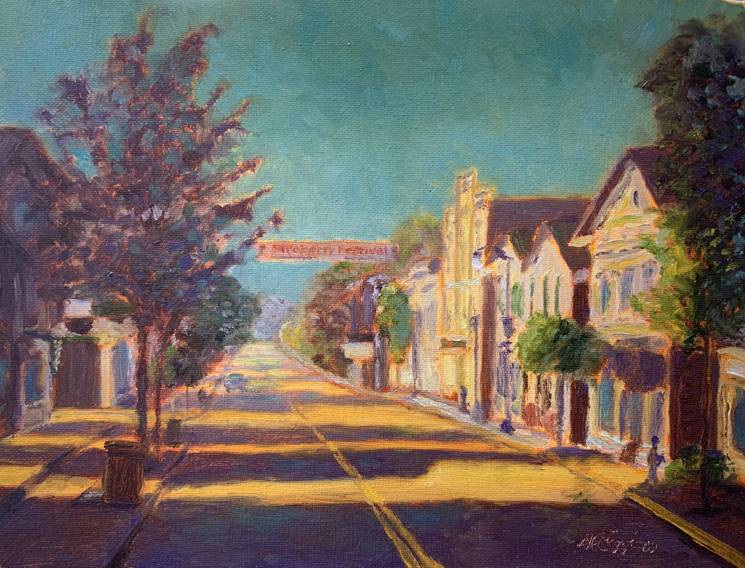 Sunny side of the Street, Cedarburg 9x12.jpg