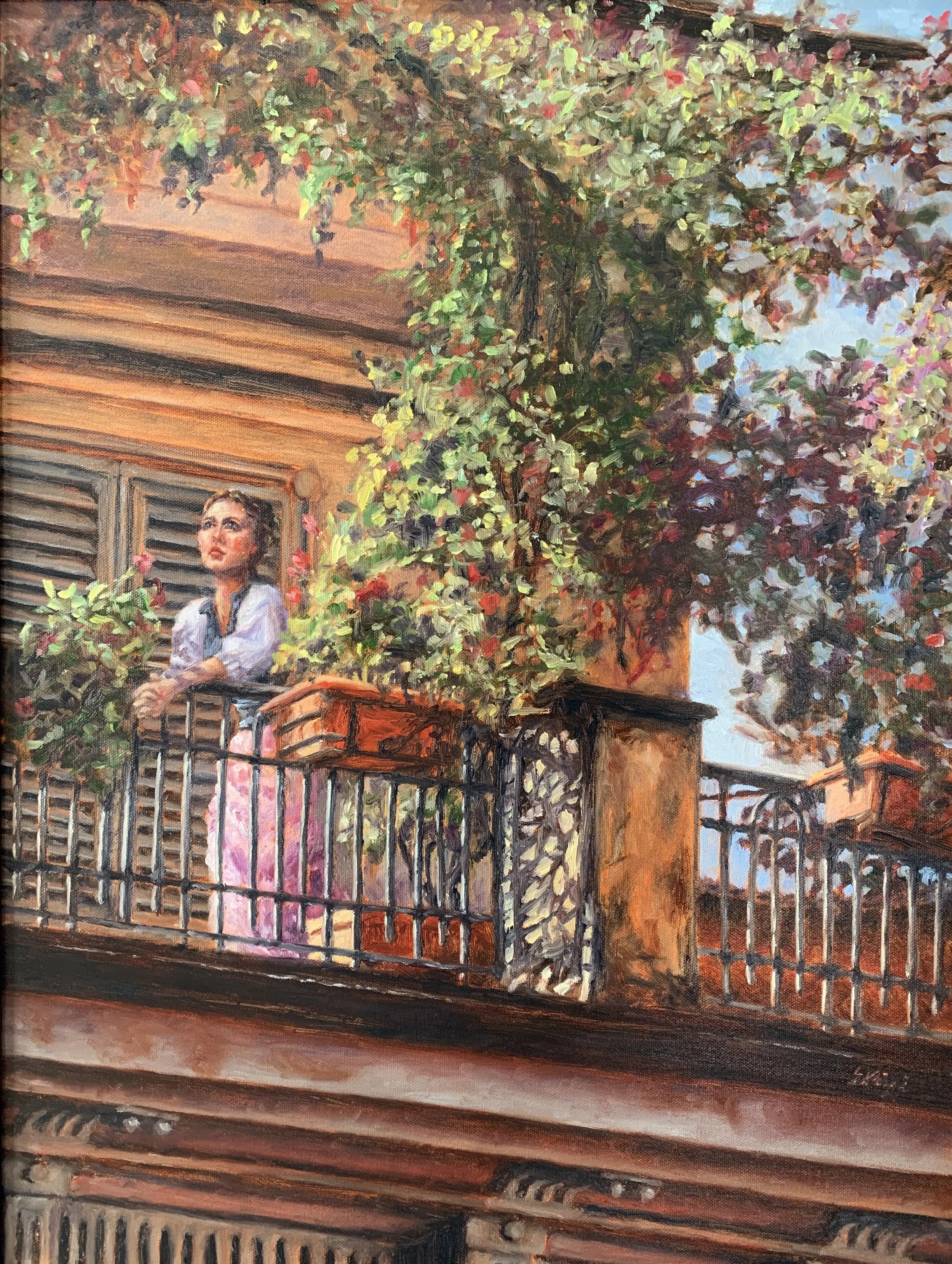 Morning on the Balcony, Tuscany Italy 24x18.jpg