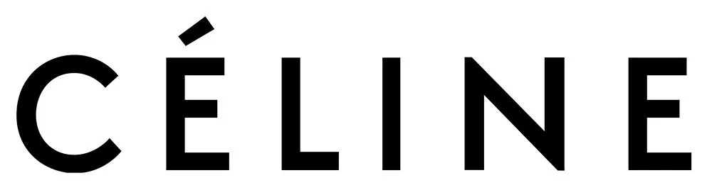 Celine logo in black text with a French accent over the letter E