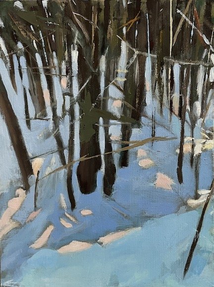  into the woods deep  6” x 8”  oil on panel 