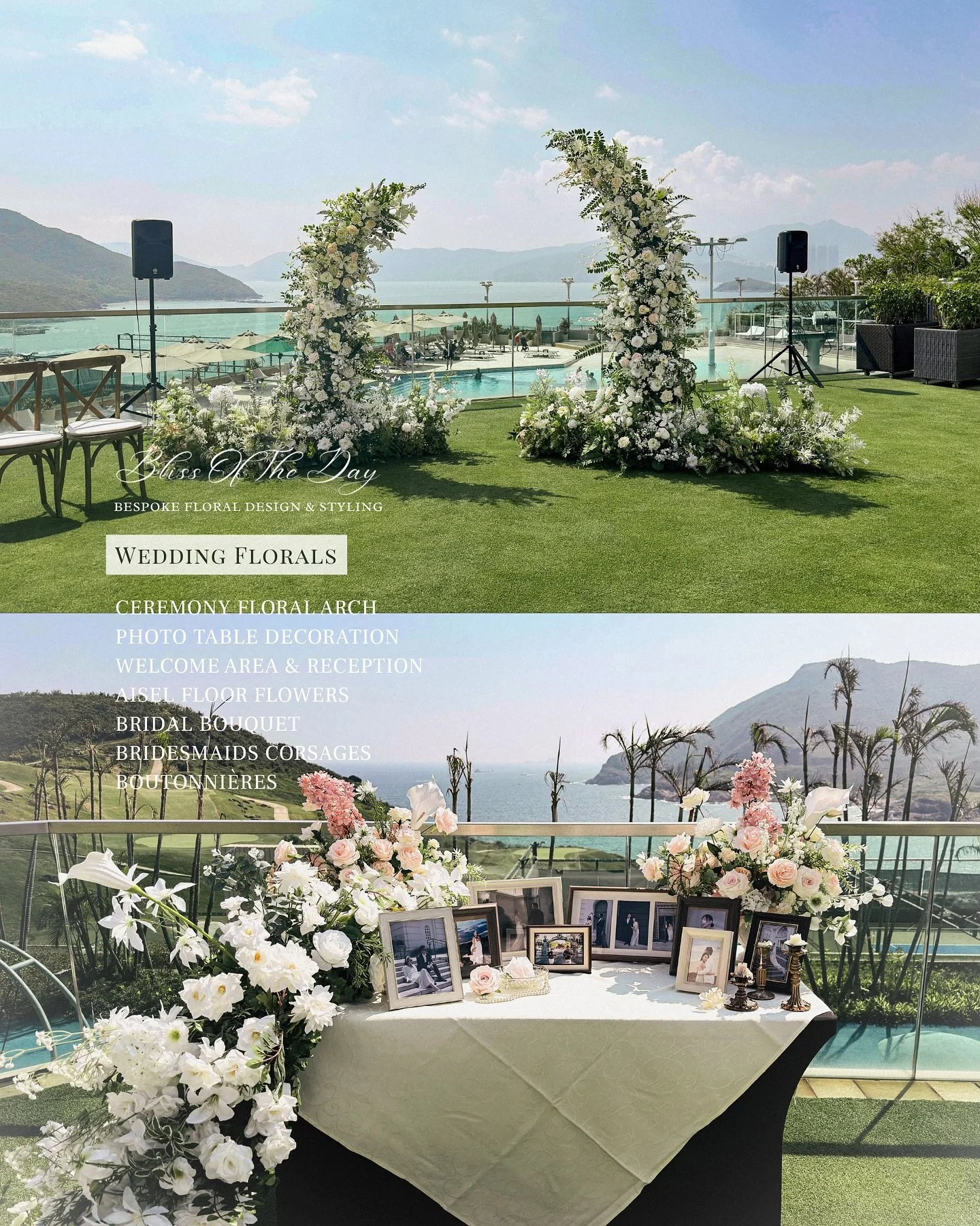 Highlights from Carmen and Jason&rsquo;s wedding ceremony at The Clearwater Bay Golf &amp; Country Club @cwbgolforg

&middot;
Bliss Of The Day @blissoftheday
Modern Vintage Floral Atelier 𓆸 est. 2021
​
#婚禮花束 #婚禮場地佈置 #婚禮花藝 #婚禮佈置 #花球 #戶外婚禮 #theclearwa