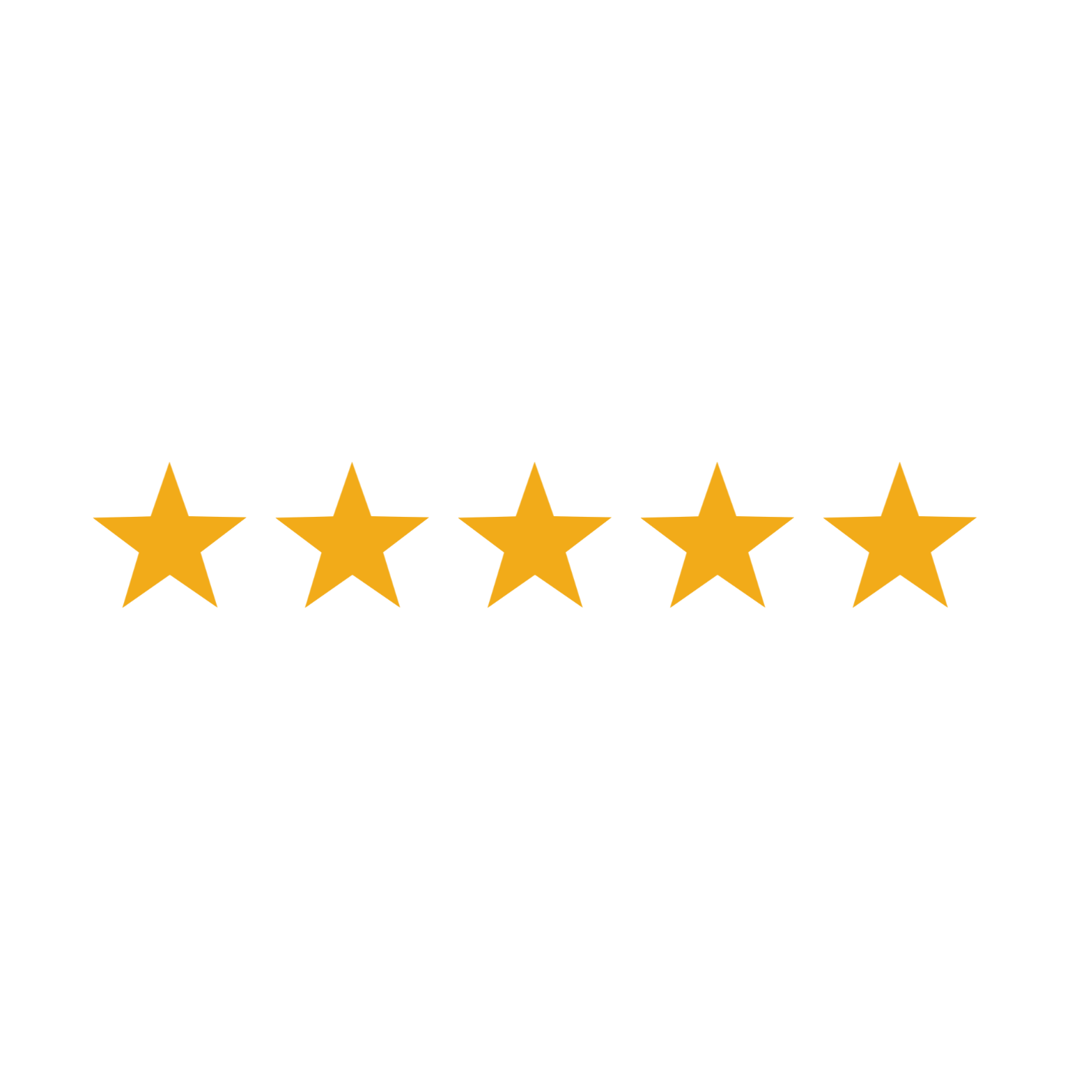 Five gold stars with the word "Excellent" written above and "Rated 5 out of 5" below.