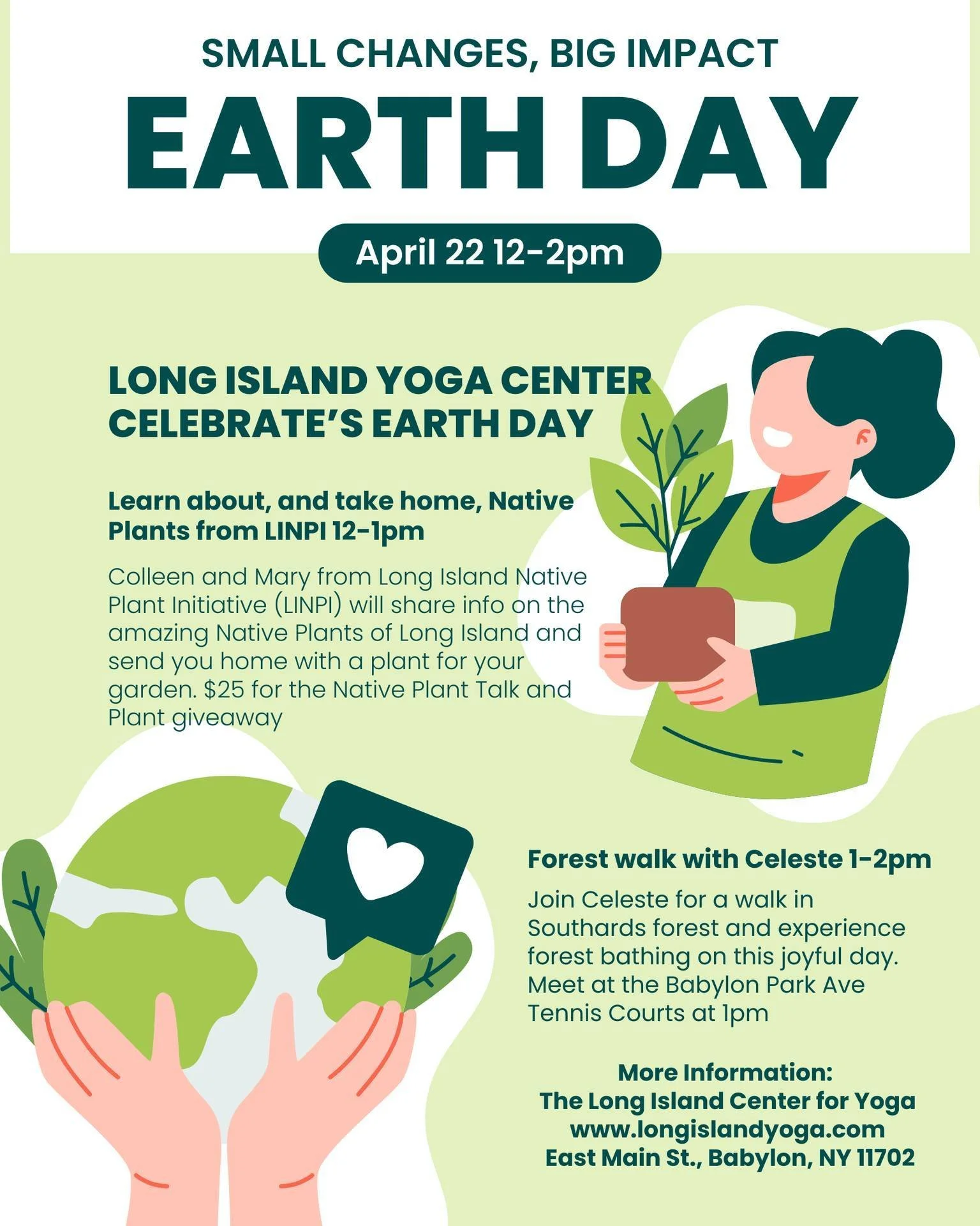 Celebrate Earth Day and join us tomorrow at Long Island Yoga Center from 12-2pm for a Native Plant talk and Native Plant Forest Walk.  For more information and registration: https://www.union.fit/events/long-island-yoga-center-earth-day-gathering