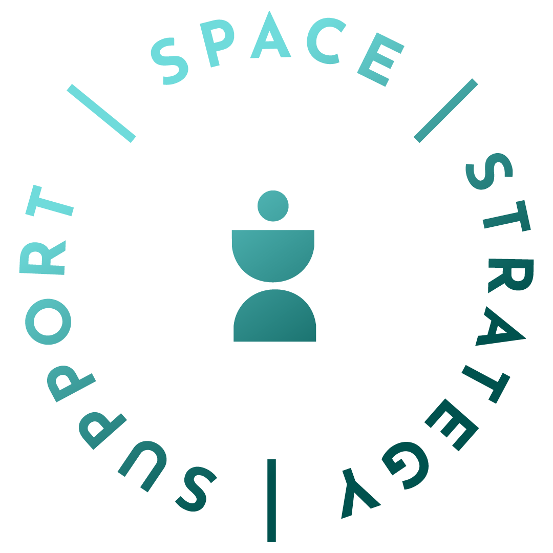 Abstract digital infographic with layered geometric shapes and bar chart elements in shades of teal and blue.