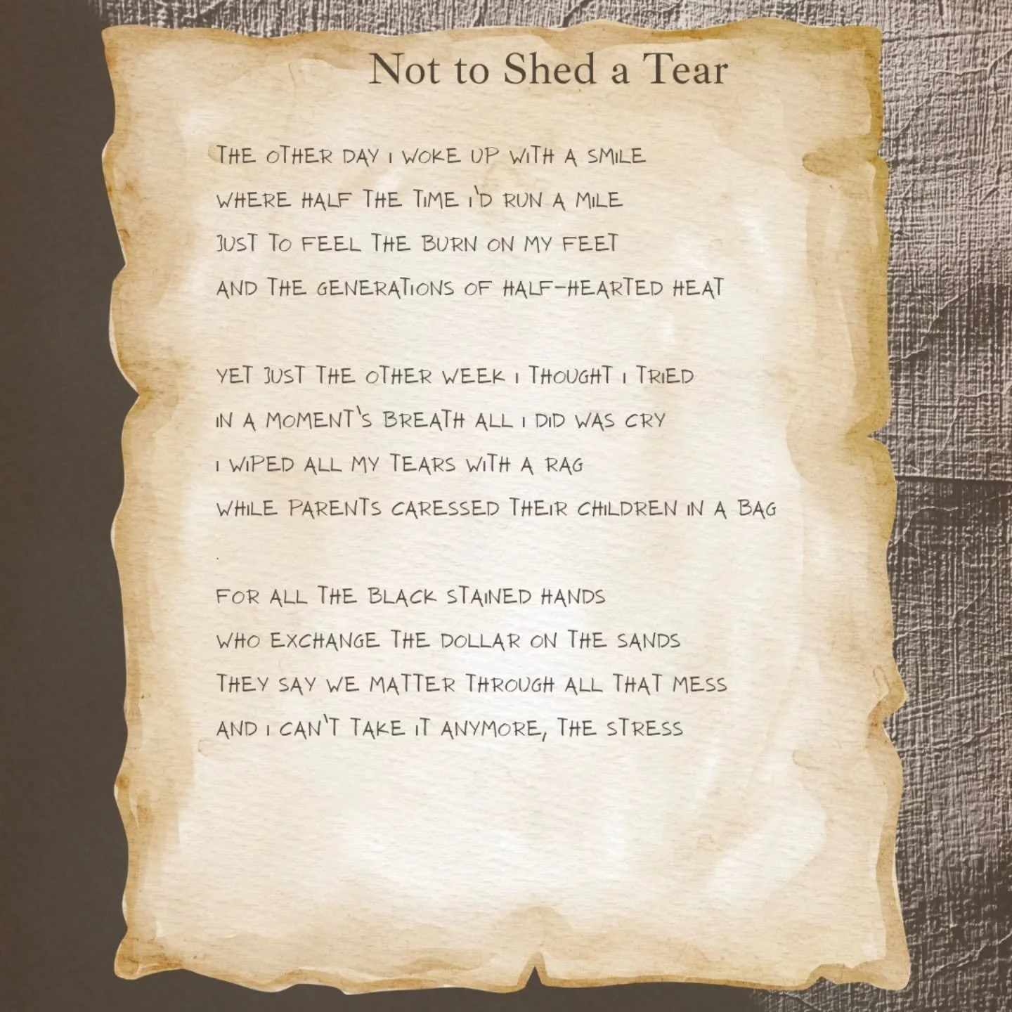 Not to Shed a Tear | Poem by Erin Coole

Feeling deeply in a broken world and becoming emotionally numb with it. Mirroring society that acknowledges pain but no longer responds to it.

#poetrylovers #poetsofinstagram #writerofinstagram #poem #creativ