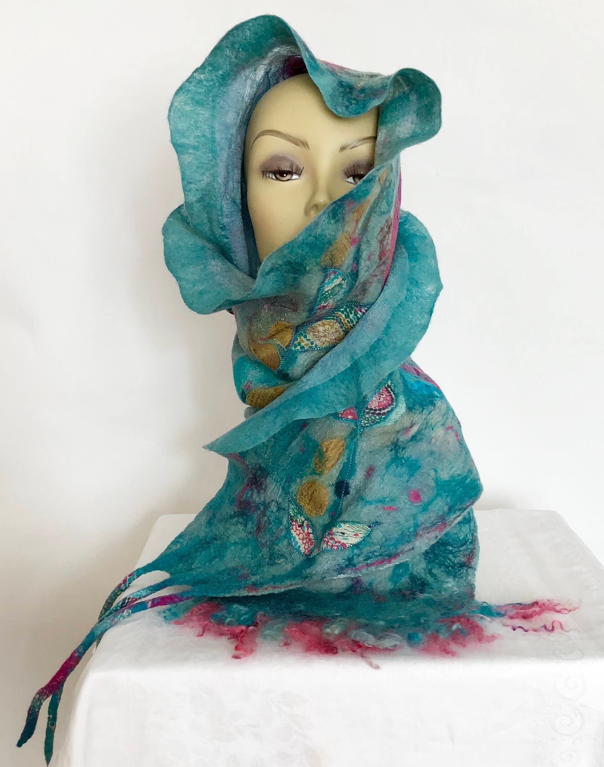 Aqua Nuno Felt by Josie's Colourful Journey