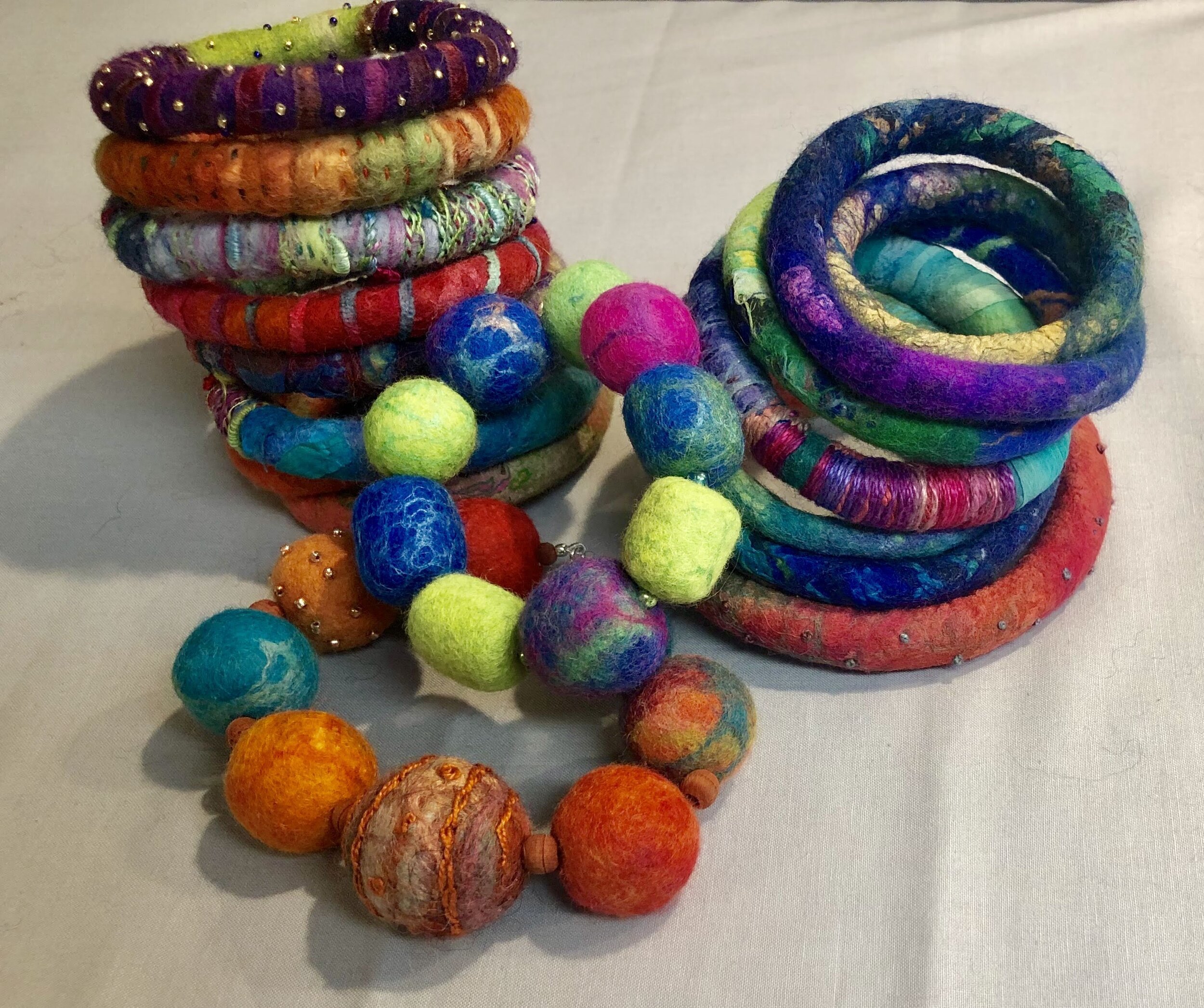 Felted Bangles and Bracelets by Josie's Colourful Journey