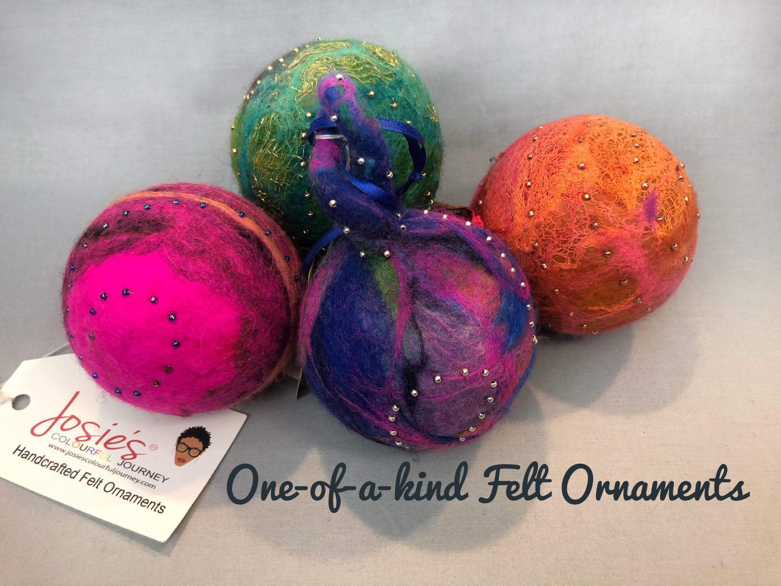 Felted Ornament Balls by Josie's Colourful Journey