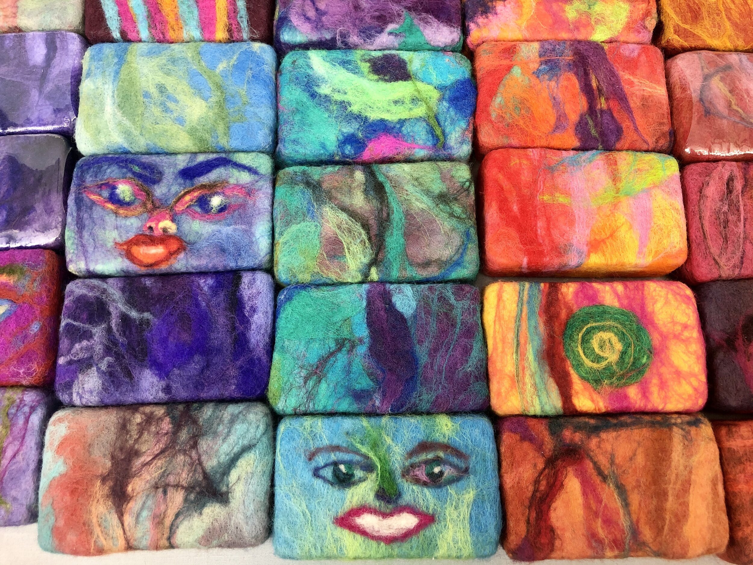 Felted Wrapped Soaps (with built in wash cloth) by Josie's Colourful Journey