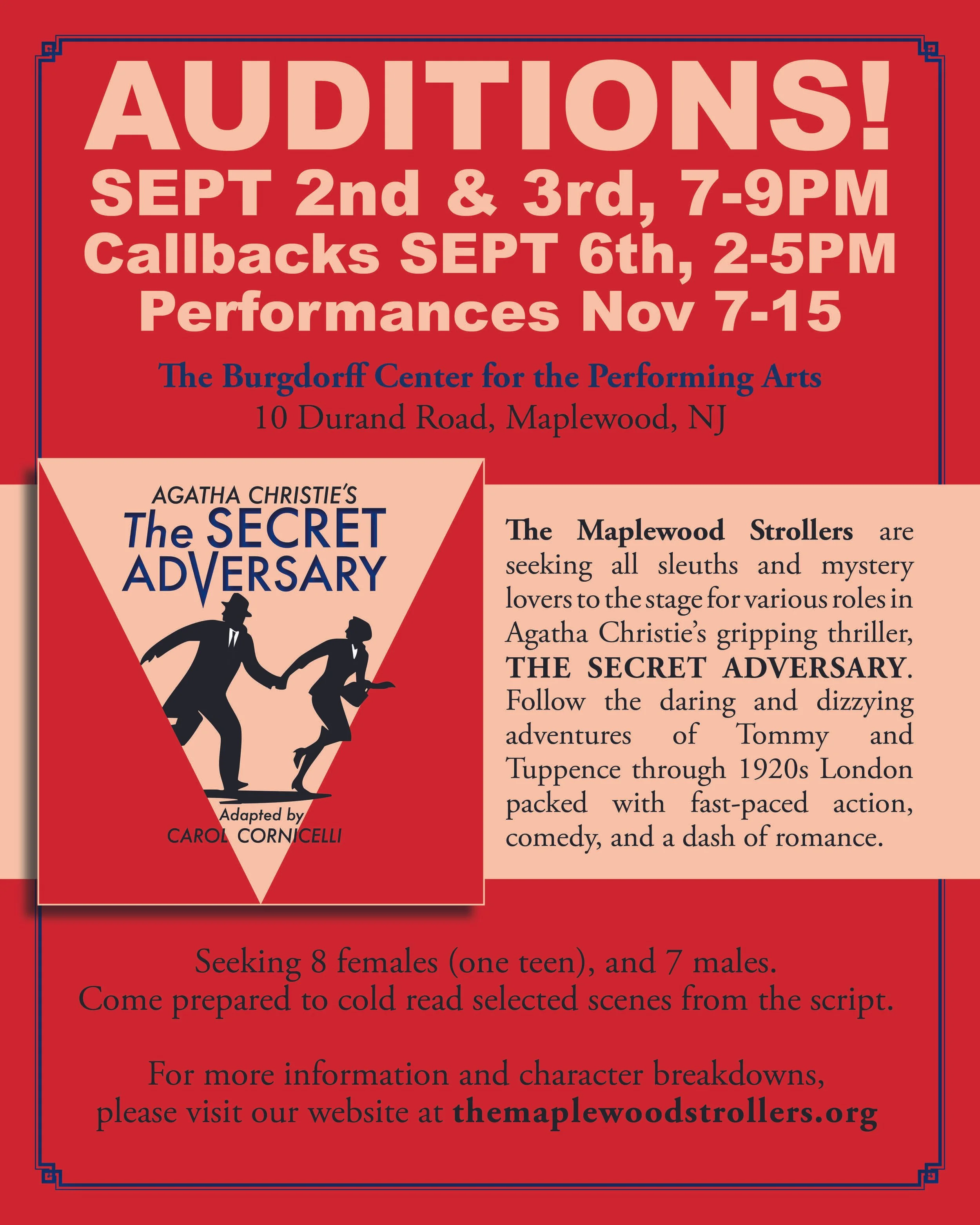 The Maplewood Strollers Auditions for The Secret Adversary