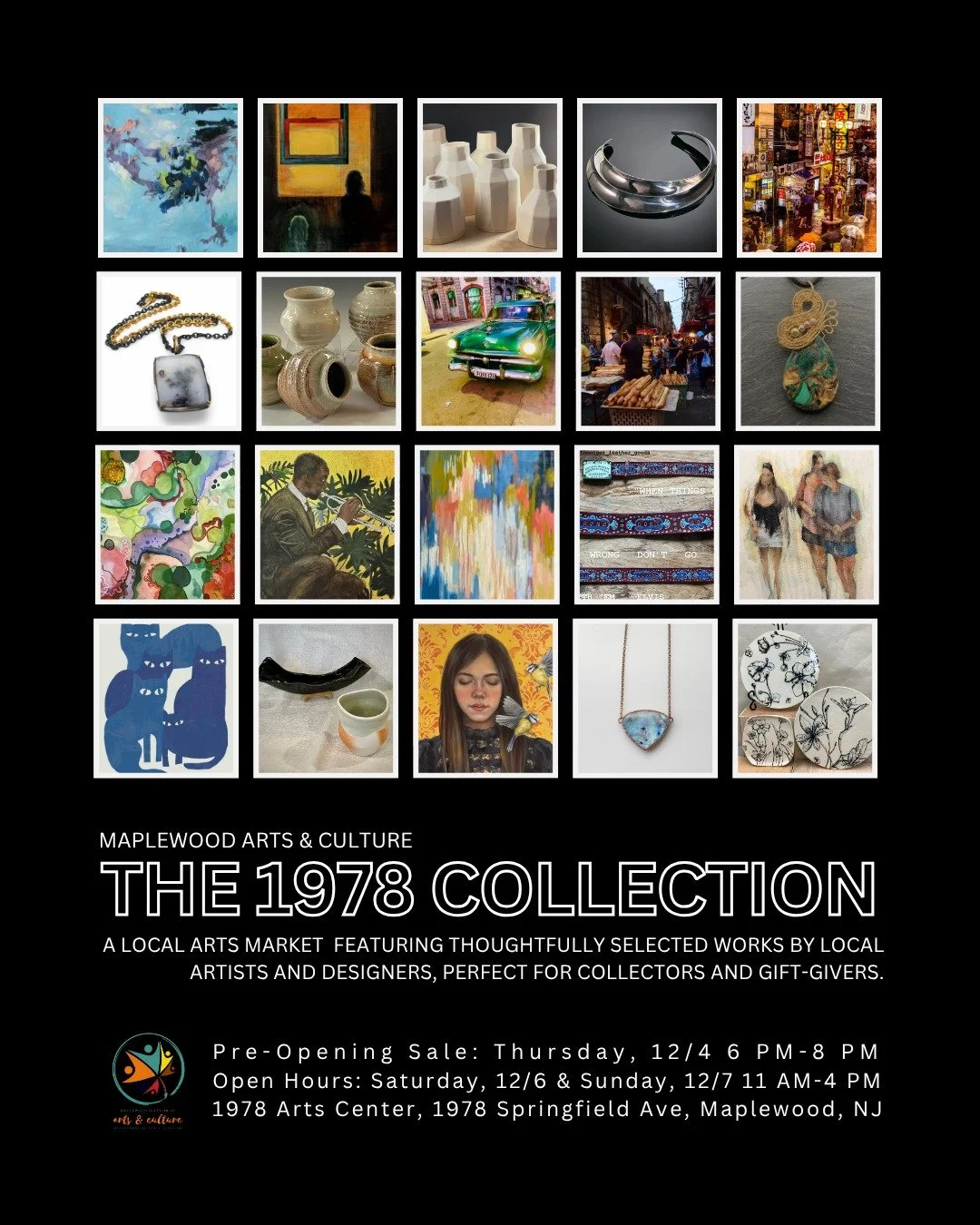 We are excited to announce The 1978 Collection curated by Aimee Mower Lally in collaboration with Maria Savidis Markatos and the Township of Maplewood Division of Arts &amp; Culture.

For two days and two hours, the 1978 Maplewood Arts Center will be