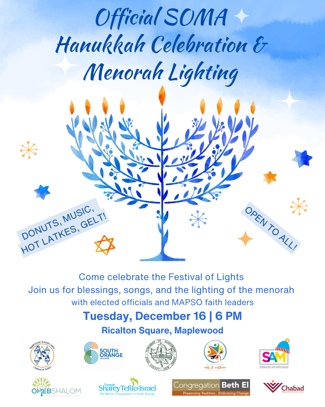 Hanukkah Celebration &amp; Menorah Lighting