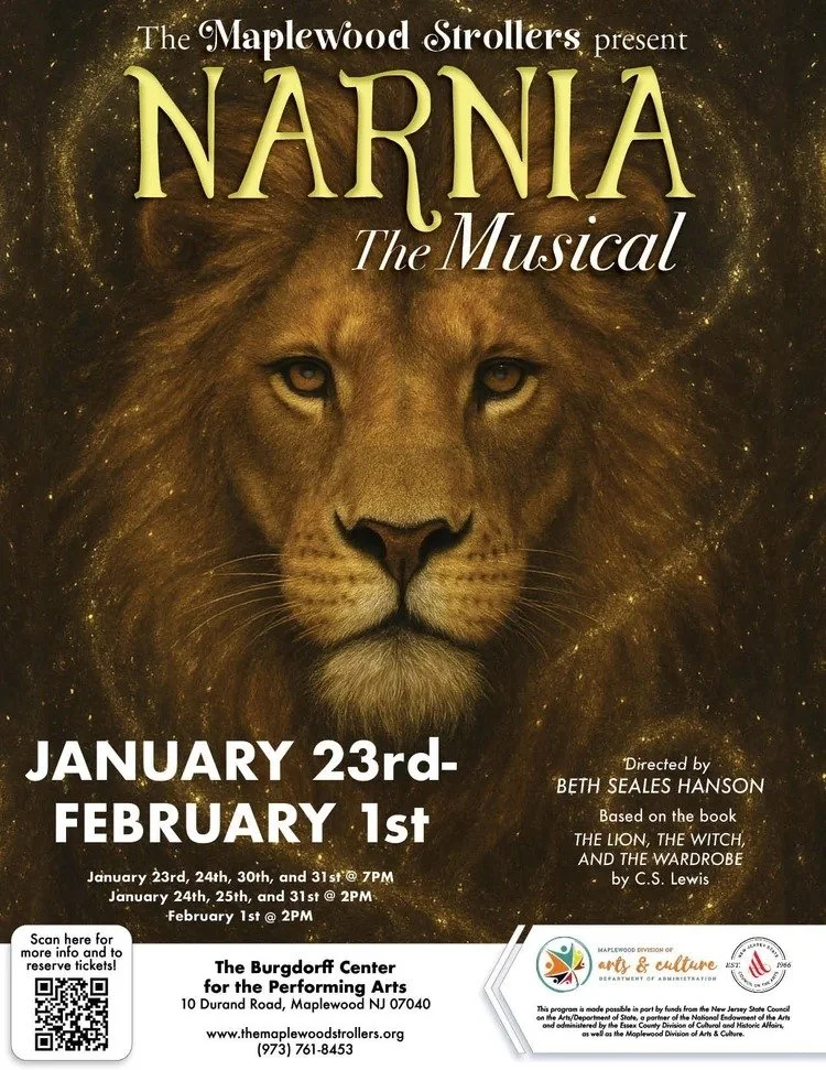 The Maplewood Strollers Present: Narnia The Musical

Four children&mdash;siblings&mdash;stumble upon (and through) a wardrobe into the magical kingdom of Narnia. In this spellbound landscape, filled with creatures of myth and fable, the children face