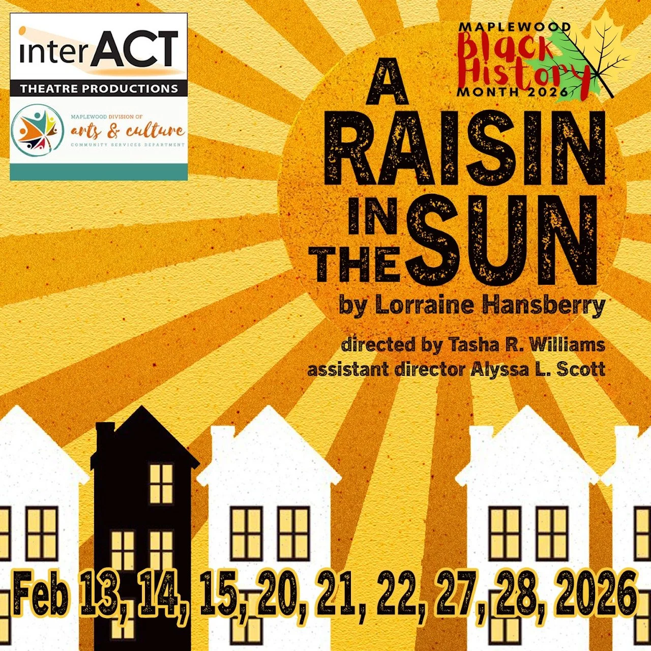 Celebrating Black History Month
InterACT Theatre Productions Present: A Raisin In The Sun

We&rsquo;re thrilled to announce that tickets are officially available for☀️𝐀 𝐑𝐚𝐢𝐬𝐢𝐧 𝐢𝐧 𝐭𝐡𝐞 𝐒𝐮𝐧☀️, the groundbreaking American classic by 𝐋𝐨𝐫