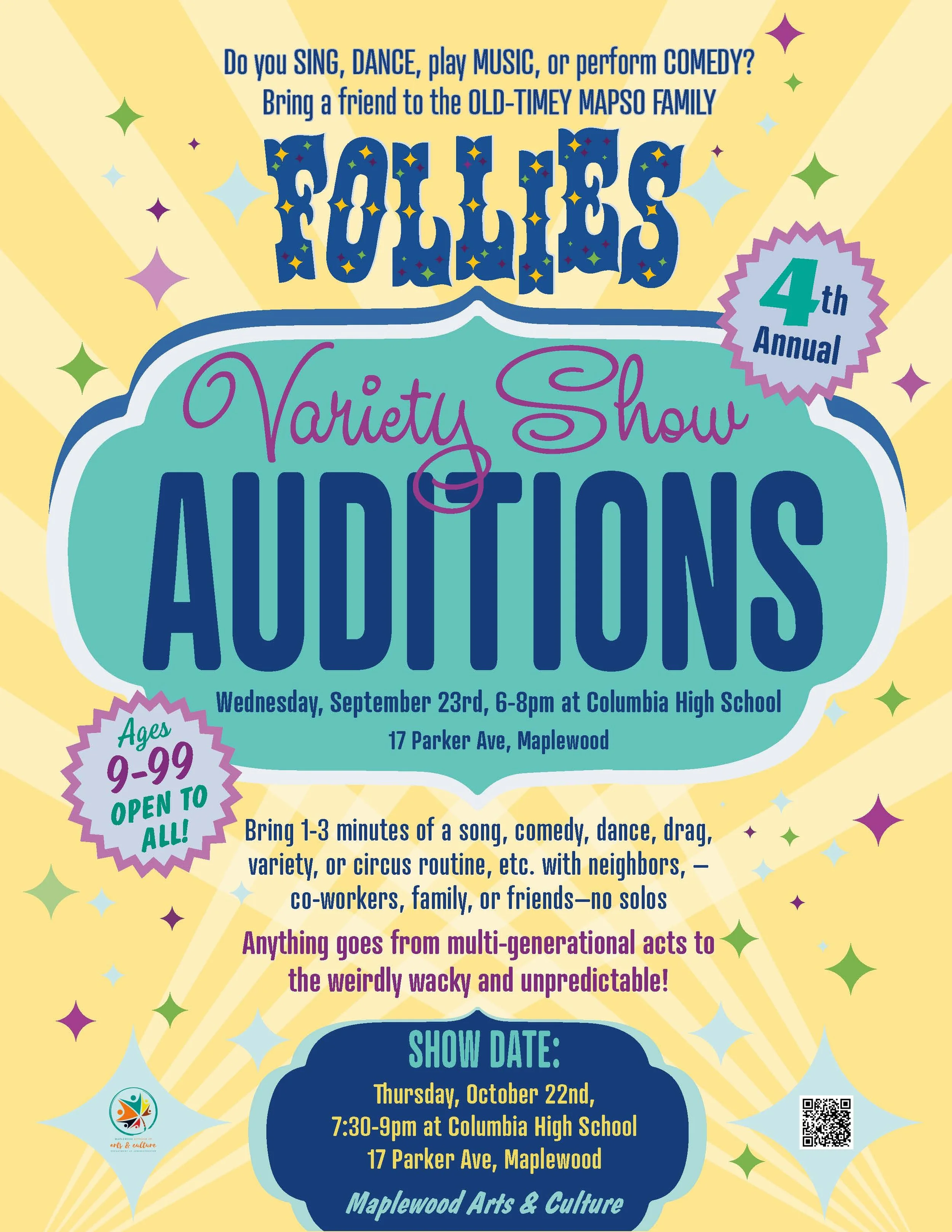 MAPSO FAMILY FOLLIES VARIETY SHOW Auditions