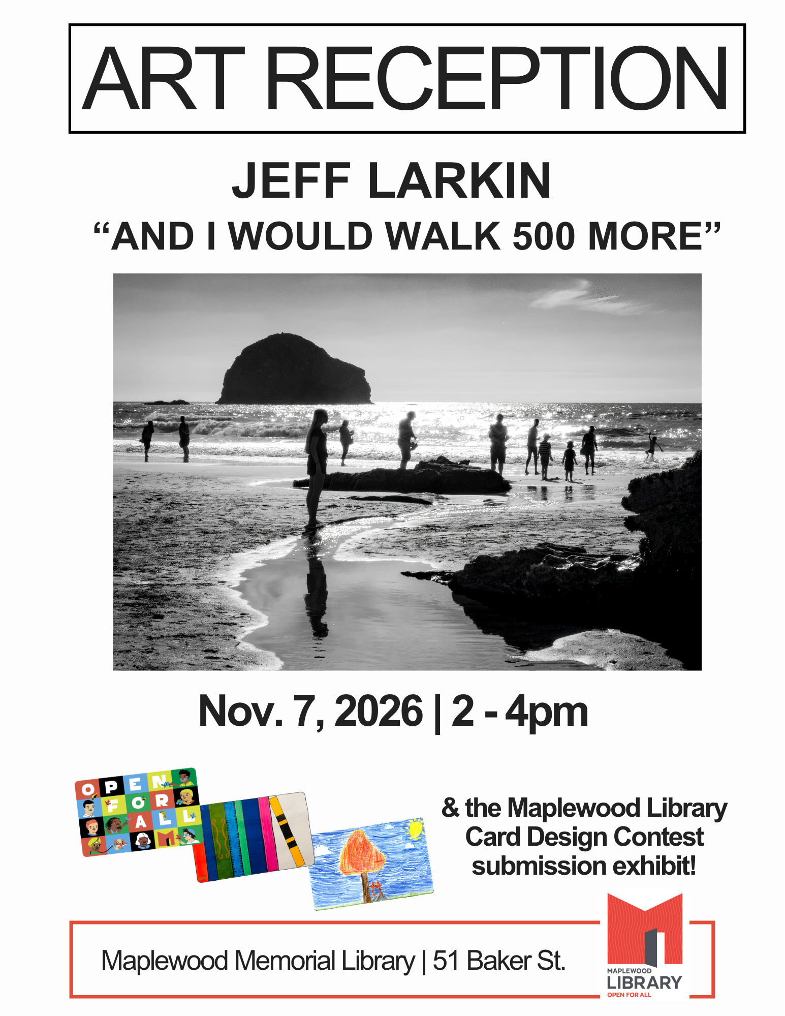 Art Reception featuring Jeff Larkin &amp; Library Card Design Exhibit⁠